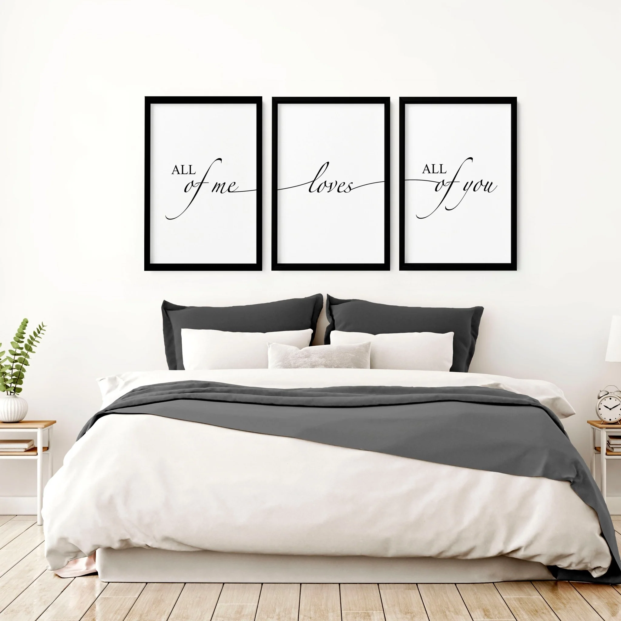 Paper anniversary gift | set of 3 wall art prints for Bedroom - Image 3