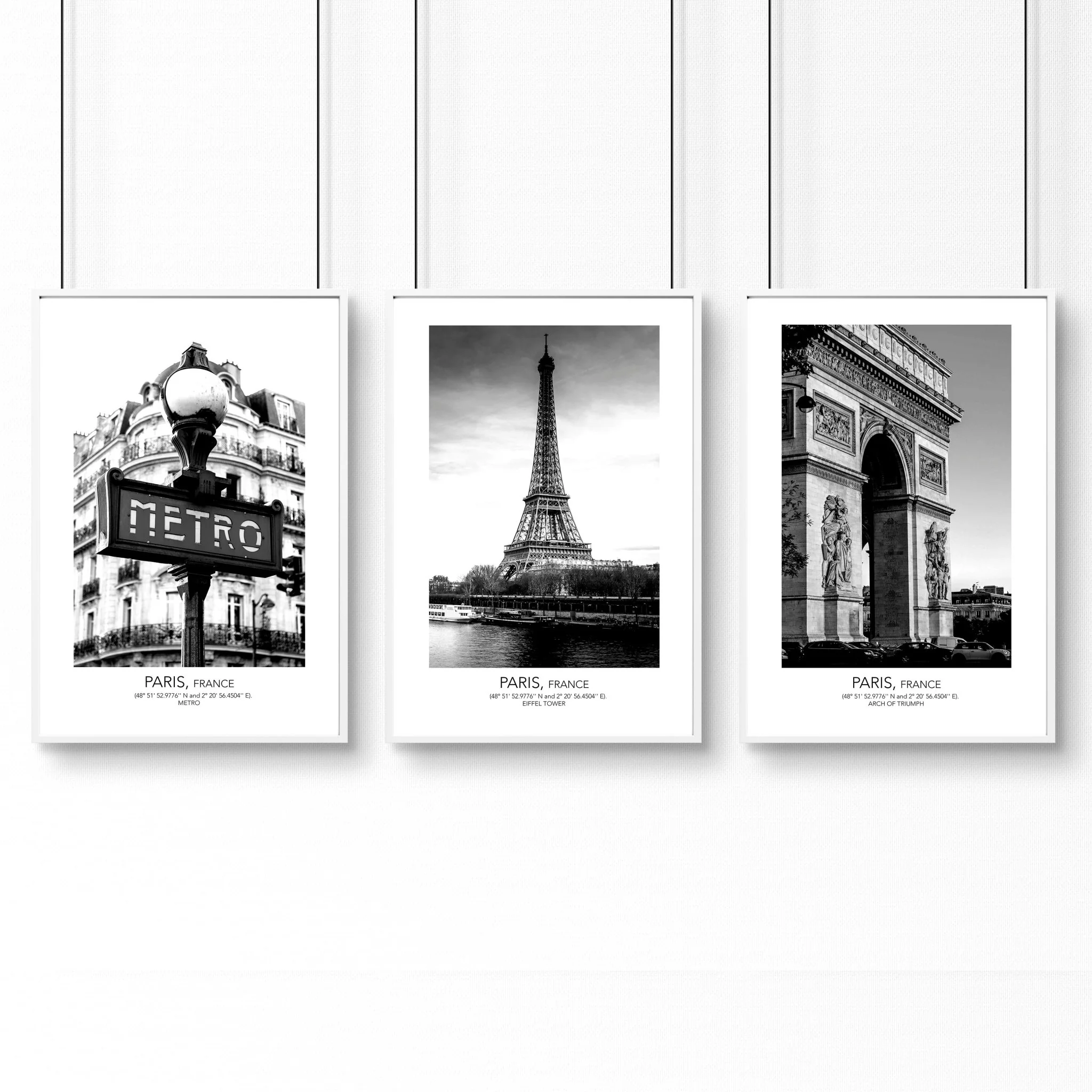 Black and white print set of 3 Paris wall art - Image 8