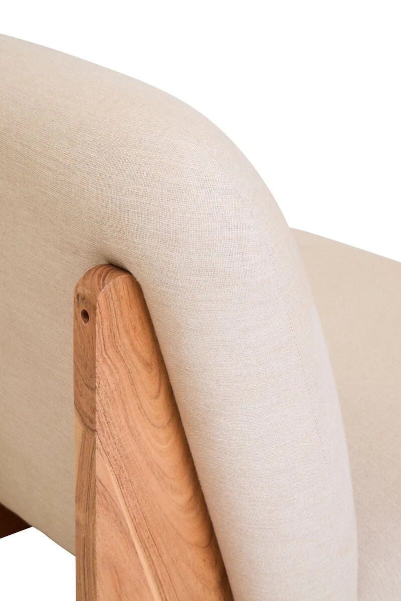 Parova Linen Texture Armless Chair With Wood Base - Image 11