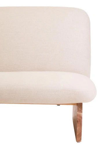 Parova Linen Texture Armless Chair With Wood Base - Image 9