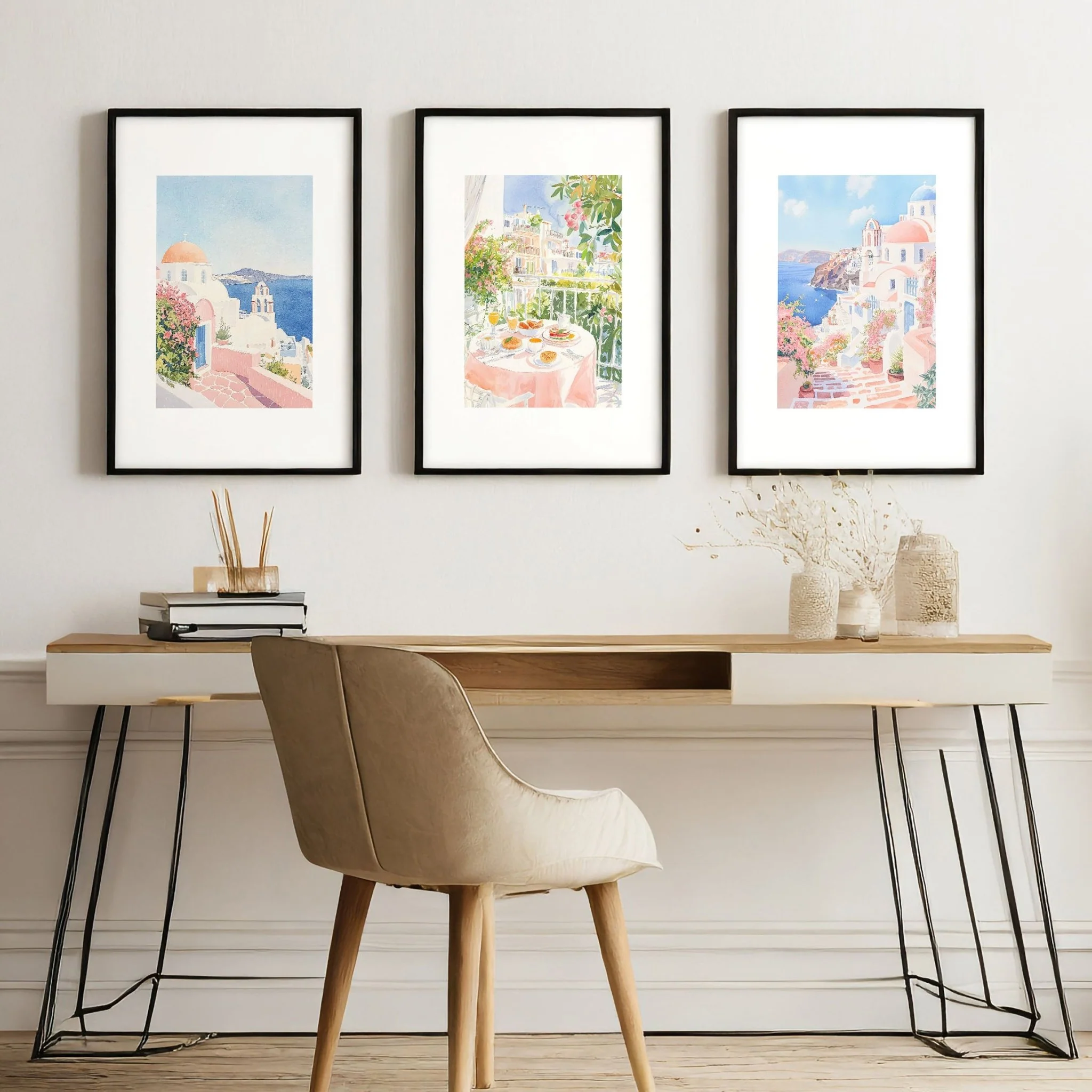 Pastel Wall Art | Set of 3 Beach Decor Wall art Prints - Image 4