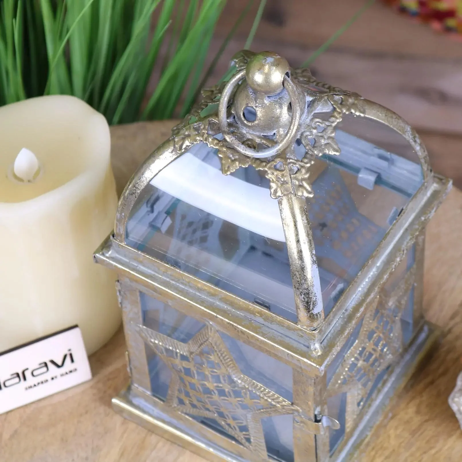 Patera Antique Style Square Lantern Star Design - Image 4