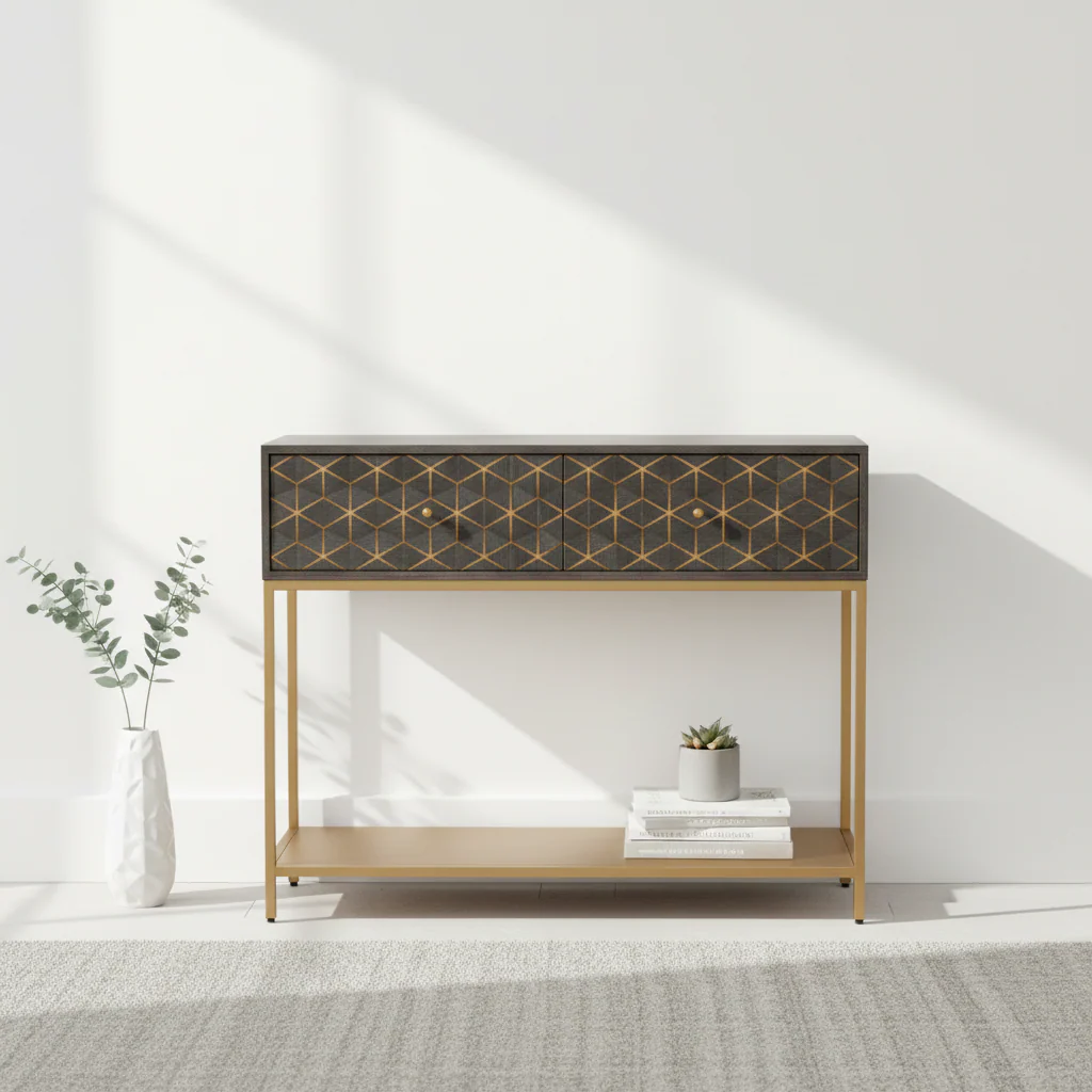 Patna Grey Mango Wood Console Table - Image 4