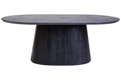 Perdoba Oval Mango Wood Black Finish Dining Table - Image 7