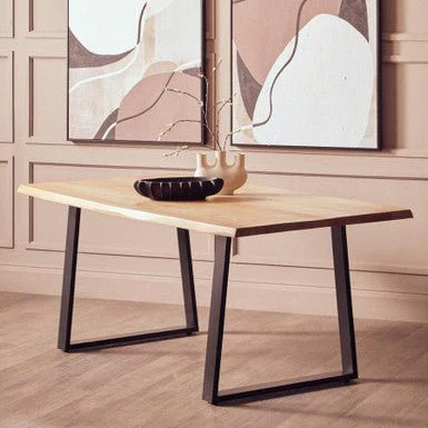 Persolo Mango Wood Live Edge Black Iron Frame Dining Table - Image 5