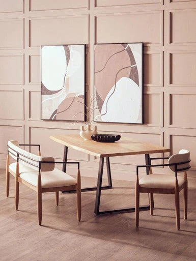 Persolo Mango Wood Live Edge Black Iron Frame Dining Table - Image 9