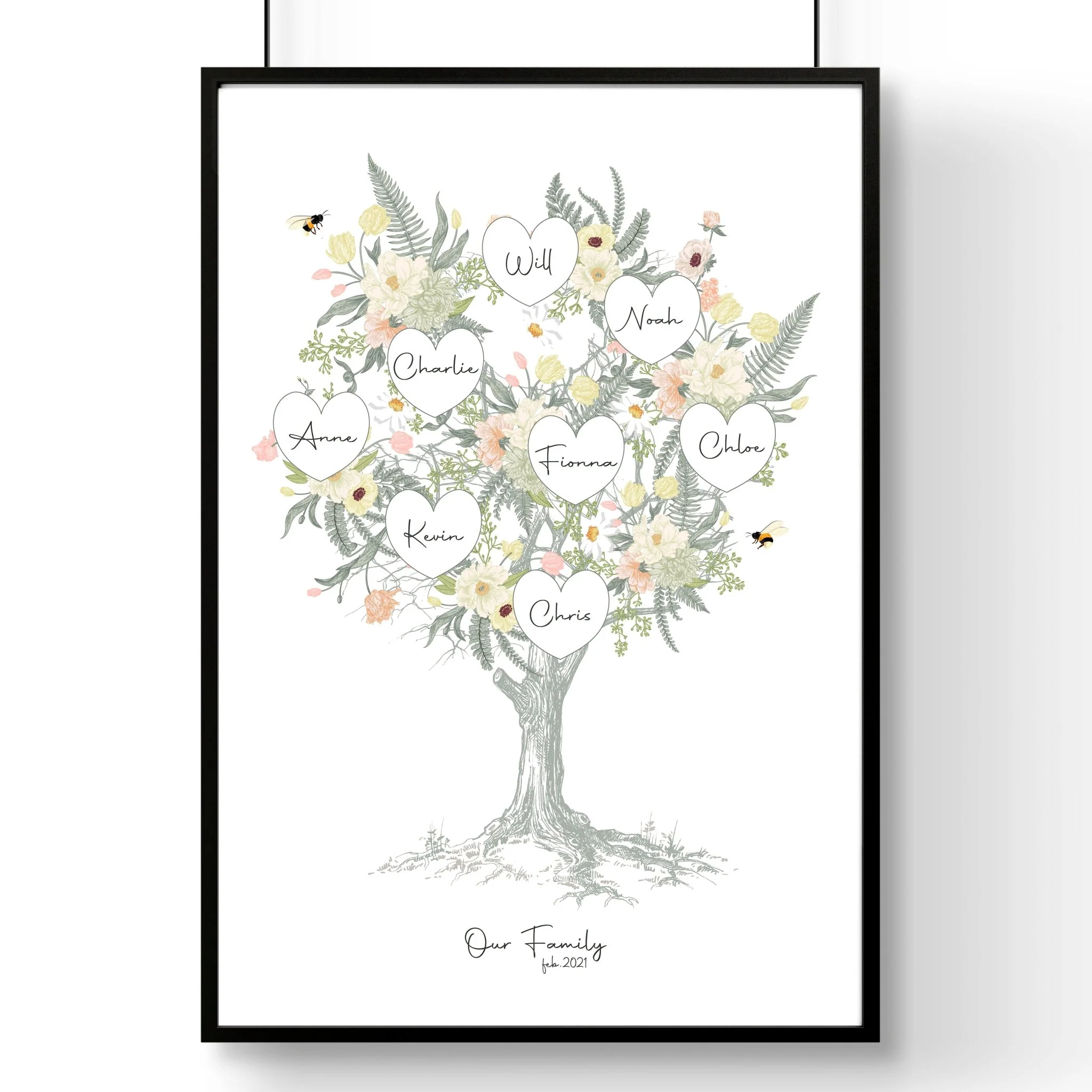 Family tree artwork Personalised wall art print - Image 10