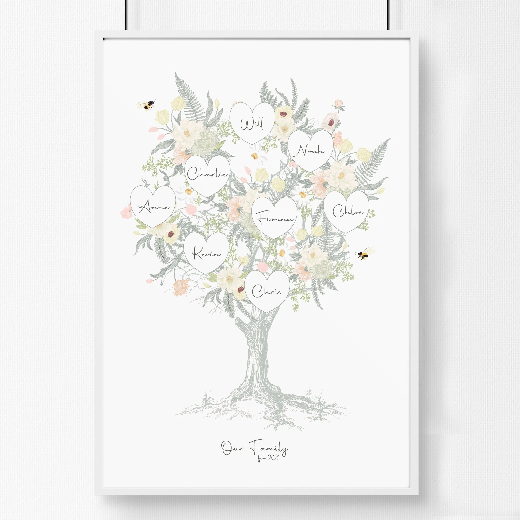 Family tree artwork Personalised wall art print - Image 11
