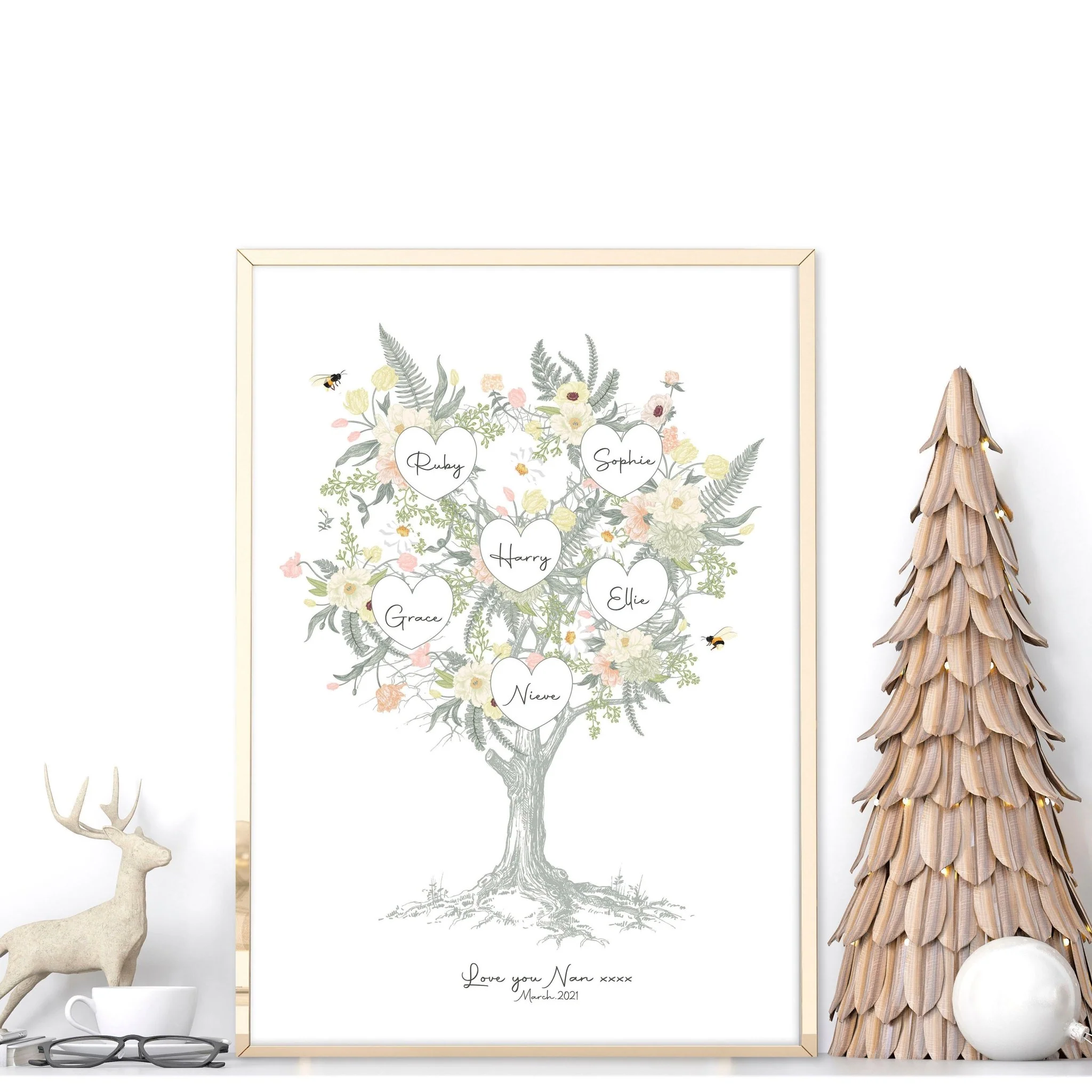 Family tree artwork Personalised wall art print - Image 5