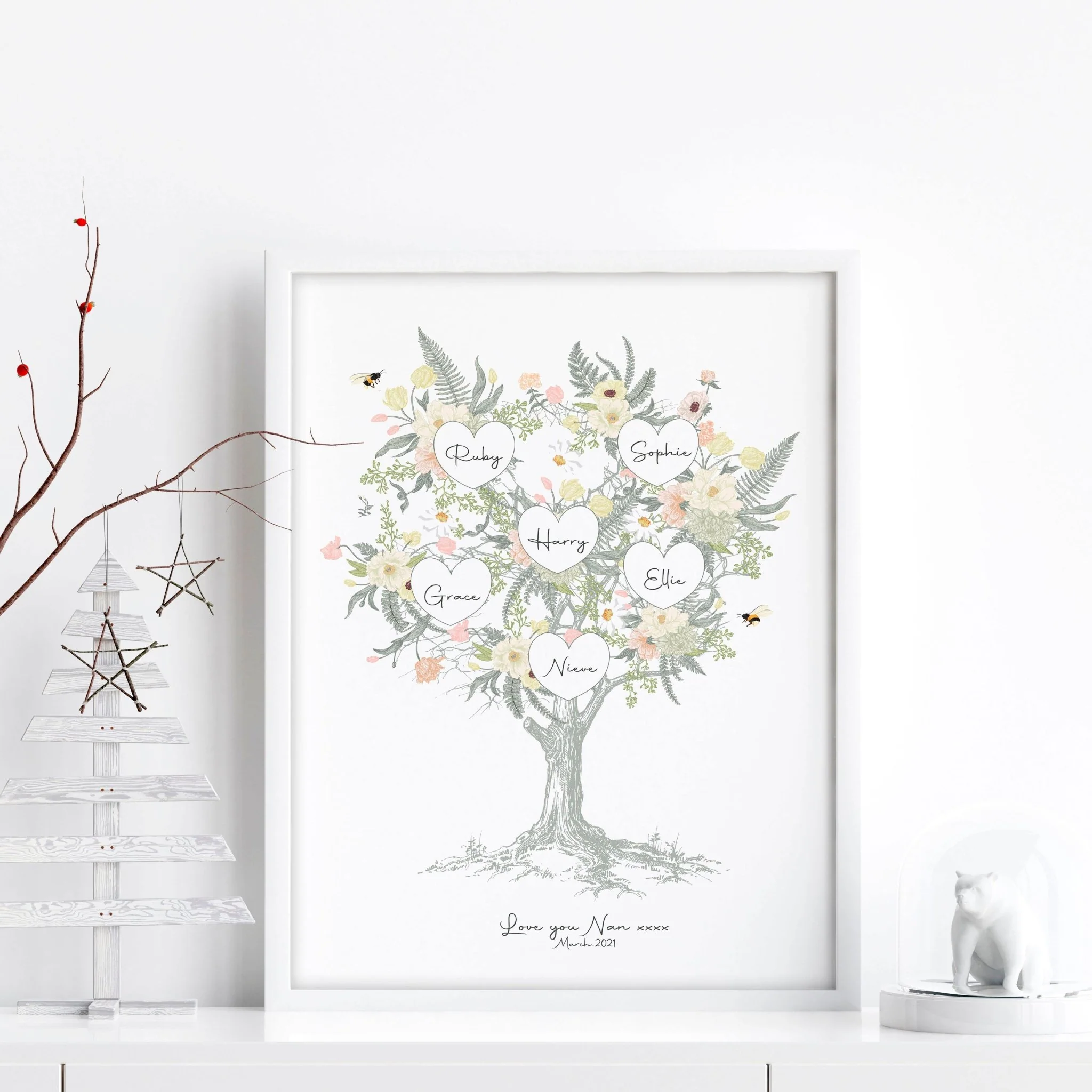 Family tree artwork Personalised wall art print - Image 6