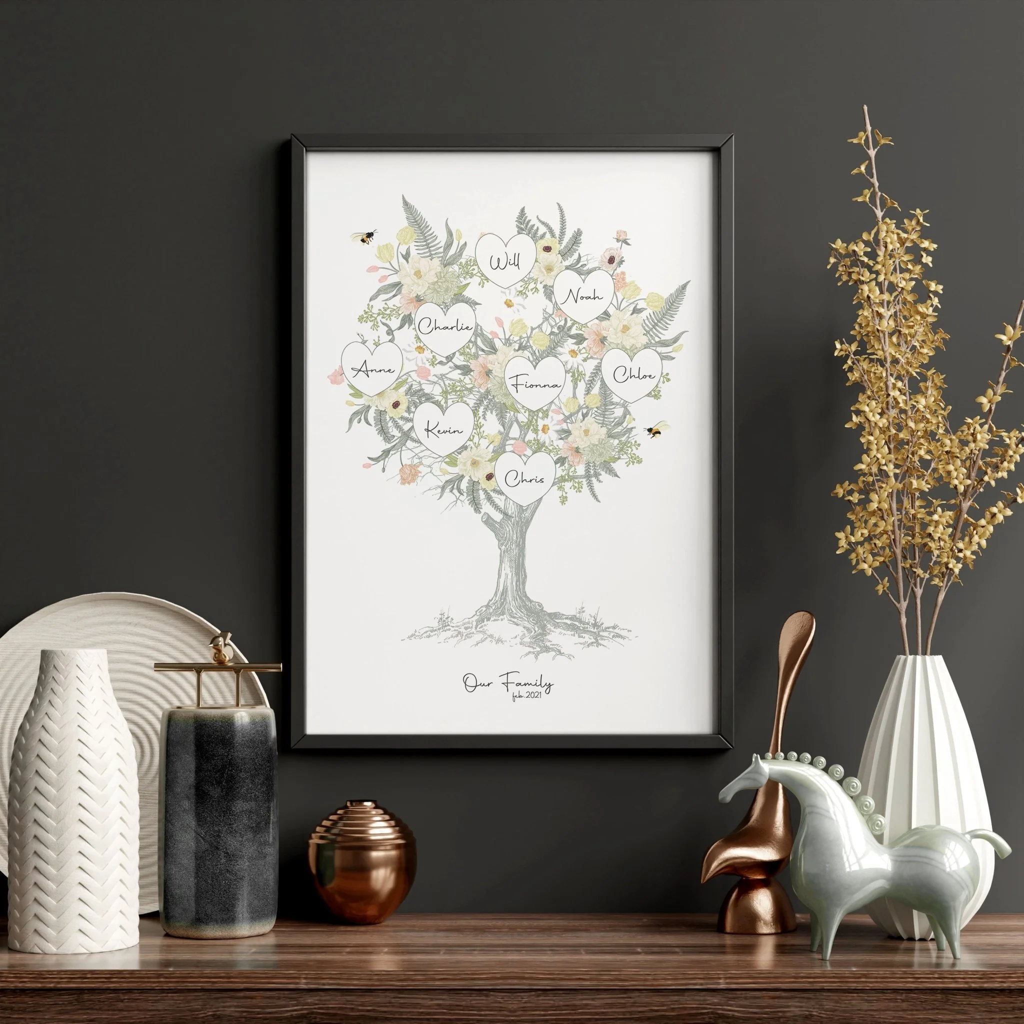 Family tree artwork Personalised wall art print - Image 8