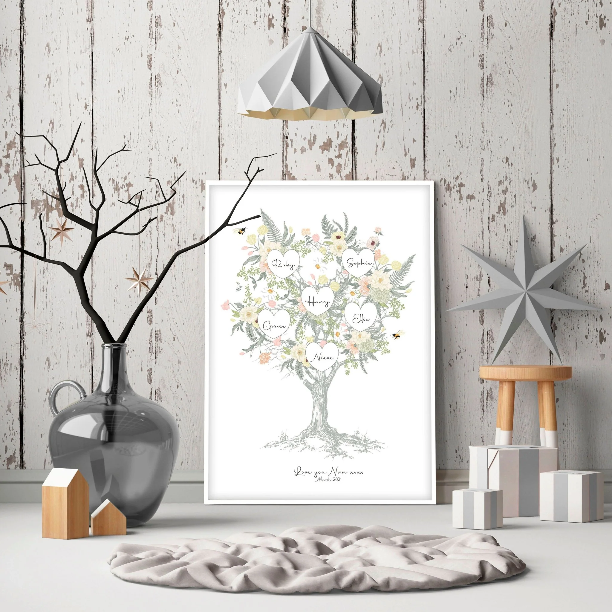 Family tree artwork Personalised wall art print - Image 9