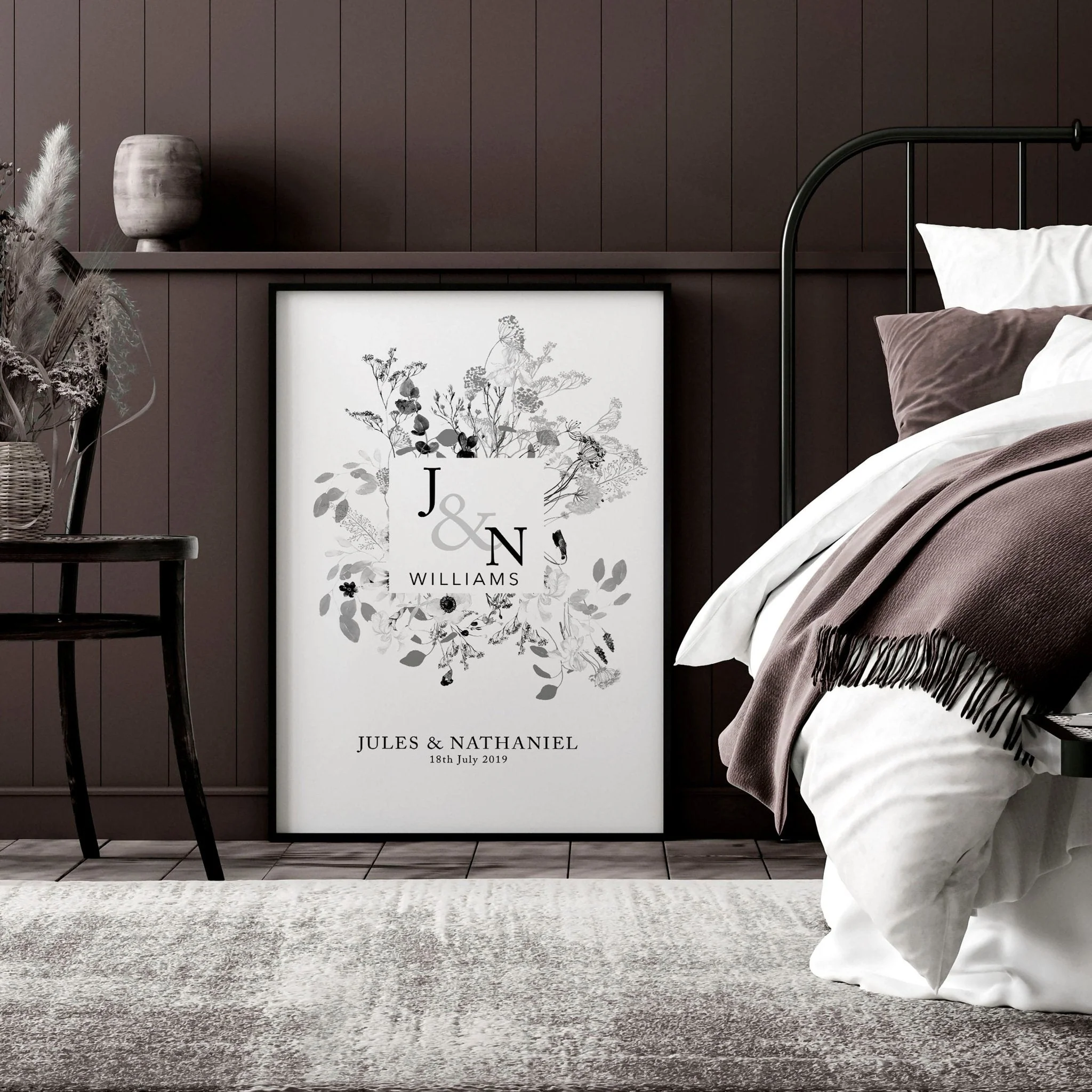 Personalised wedding anniversary gifts | wall art print - Image 9