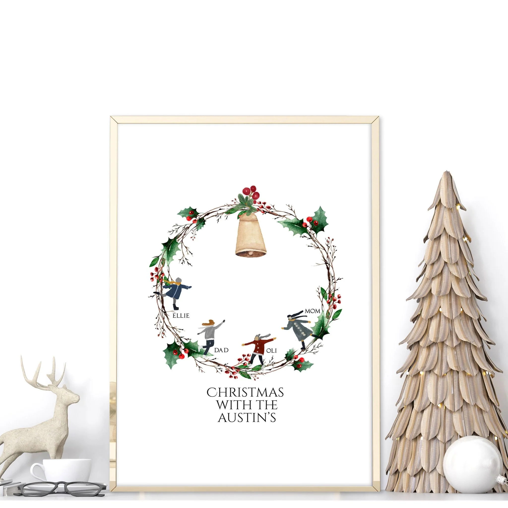 Personalized Christmas gifts for family | wall art print - Image 3