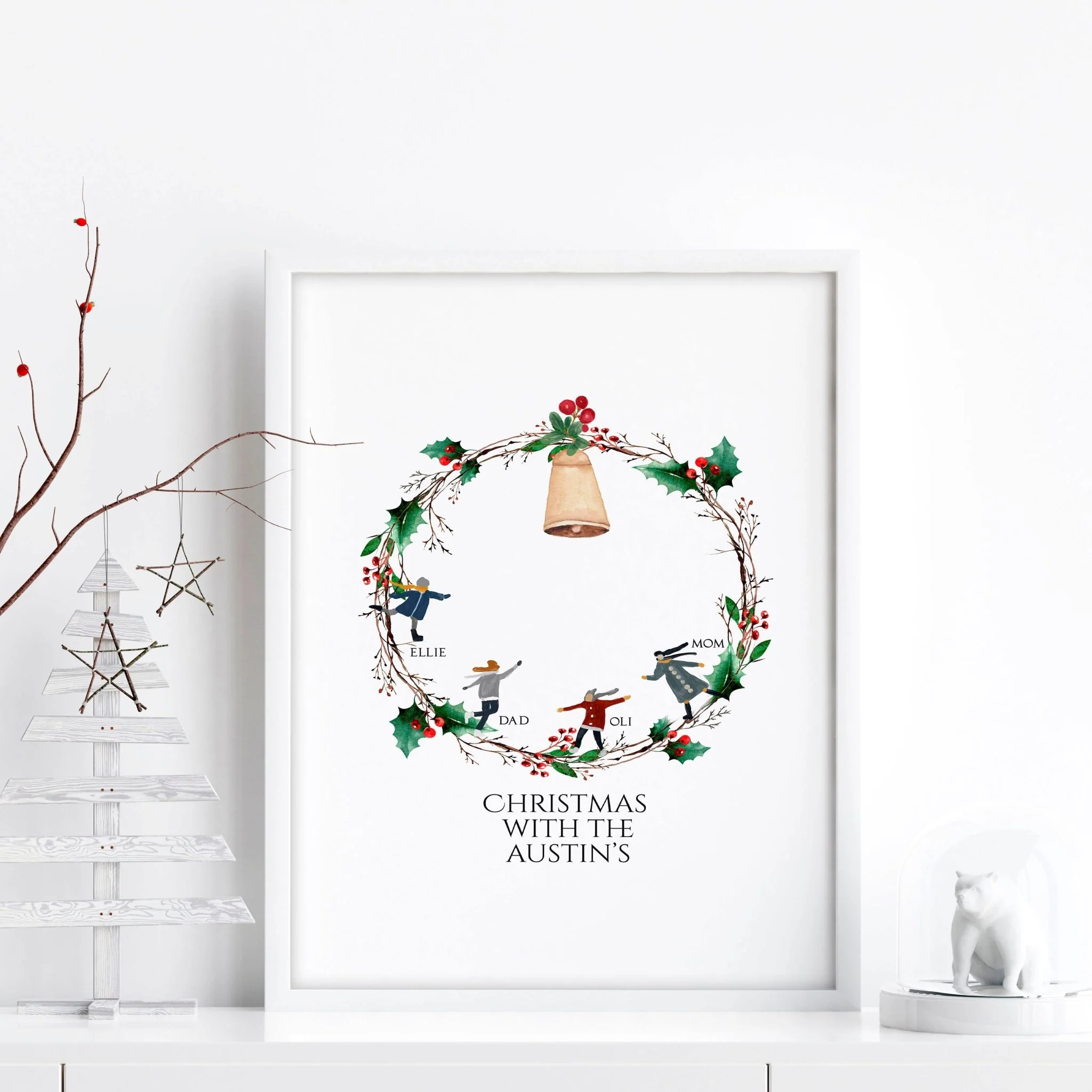 Personalized Christmas gifts for family | wall art print - Image 4