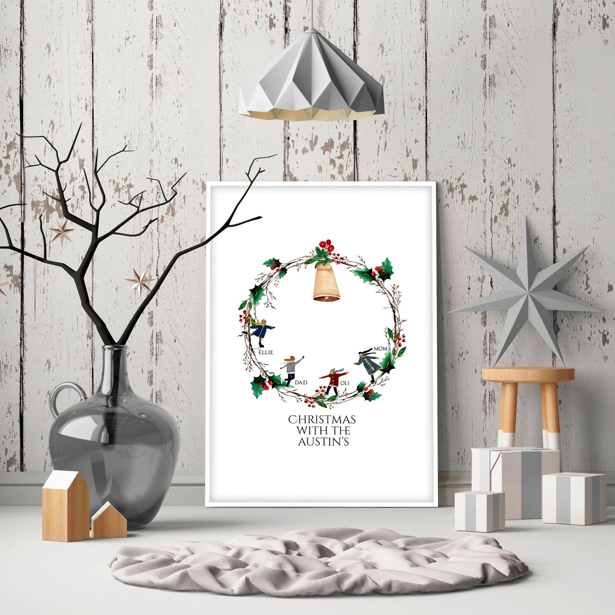 Personalized Christmas gifts for family | wall art print - Image 5