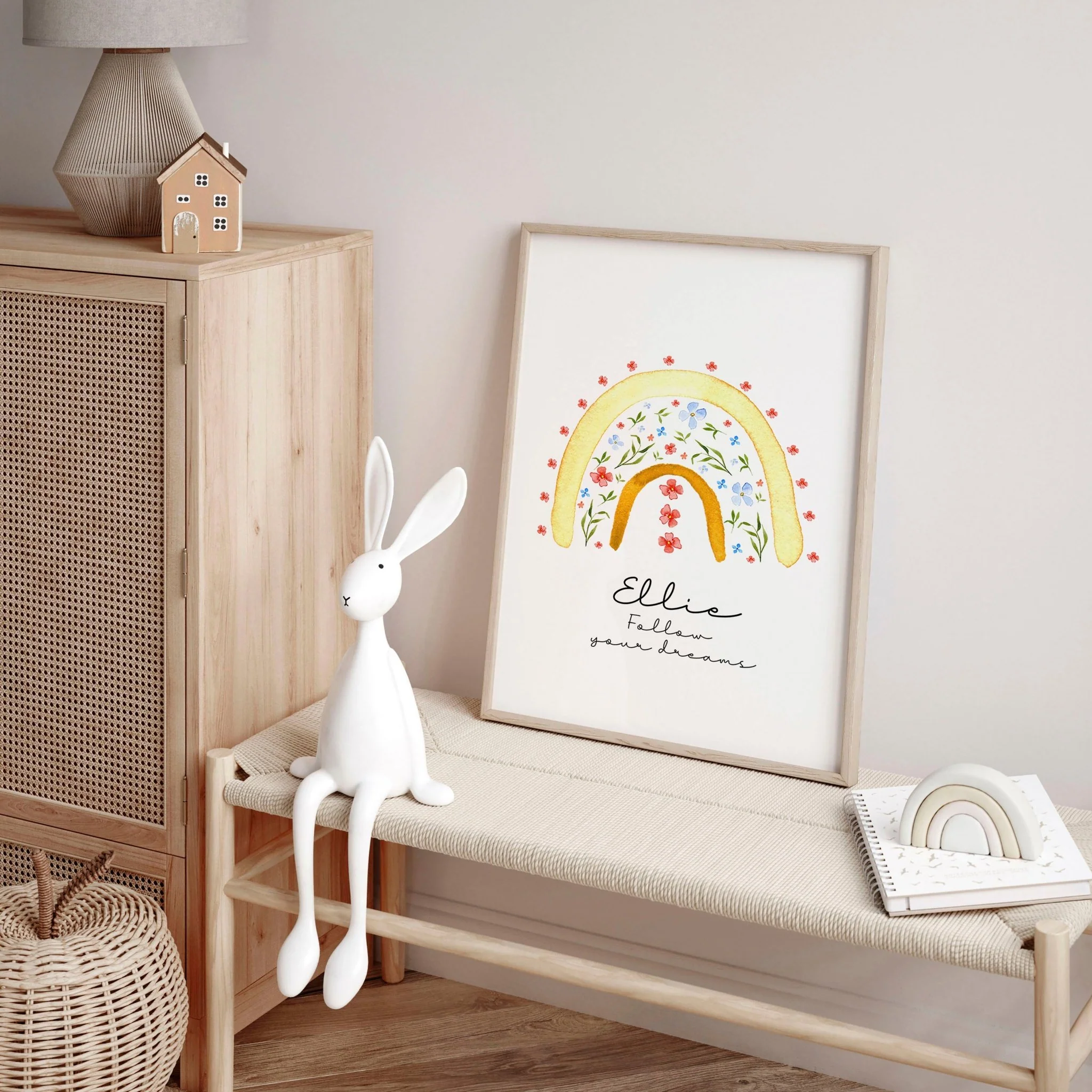 Rainbow nursery decor | Personalized wall art prints - Image 3