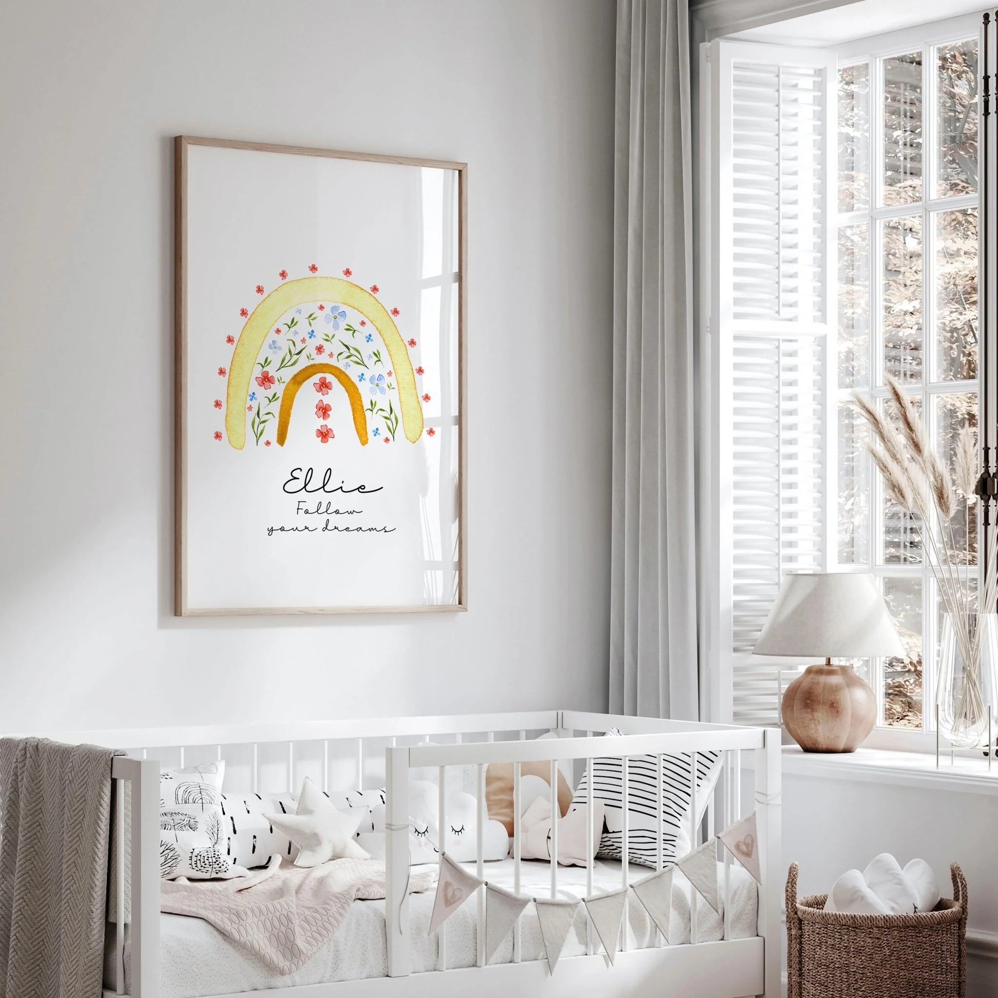 Rainbow nursery decor | Personalized wall art prints - Image 4