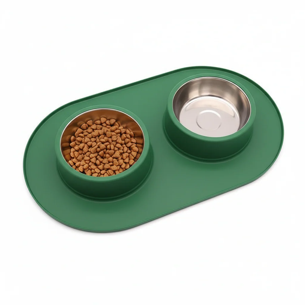 Pet Anti-skid Anti-splash Silicone Stainless Steel Bowl For Pet
