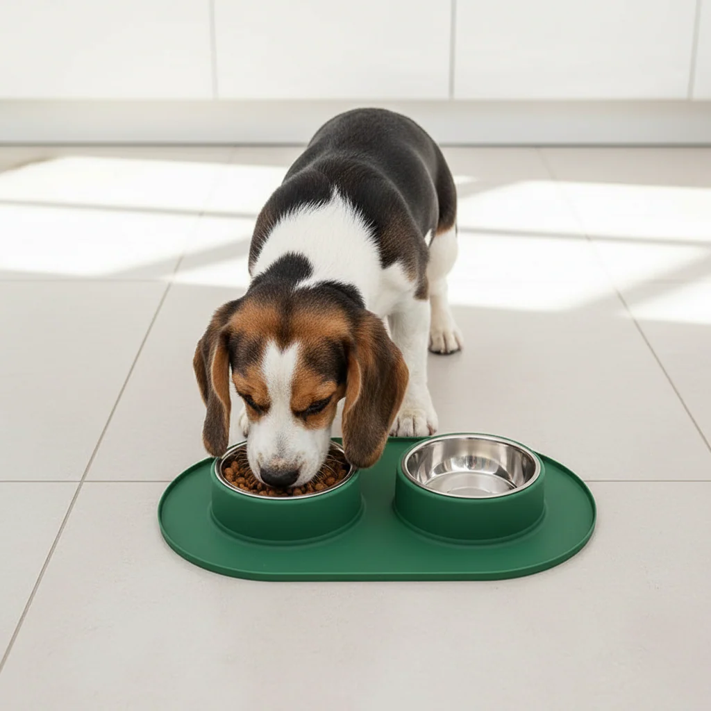 Pet Anti-skid Anti-splash Silicone Stainless Steel Bowl For Pet - Image 2