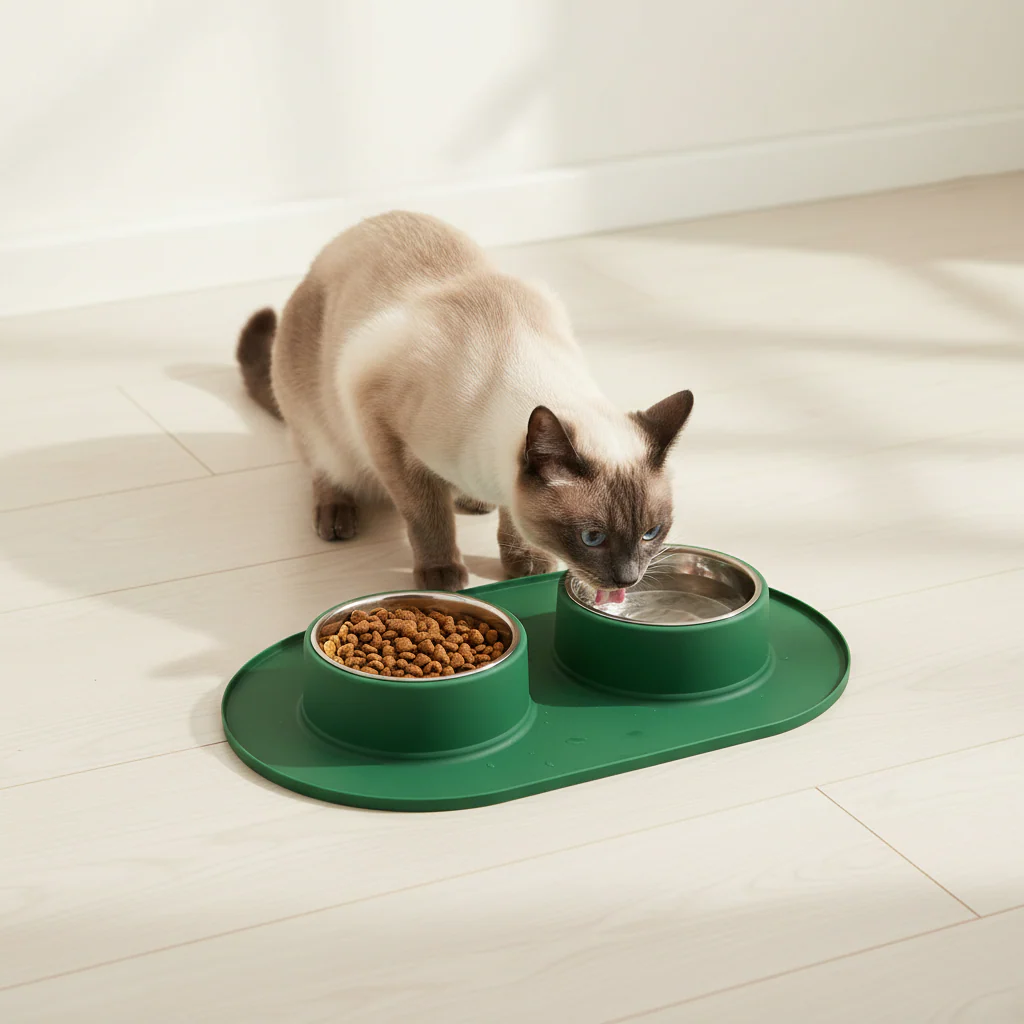 Pet Anti-skid Anti-splash Silicone Stainless Steel Bowl For Pet - Image 3