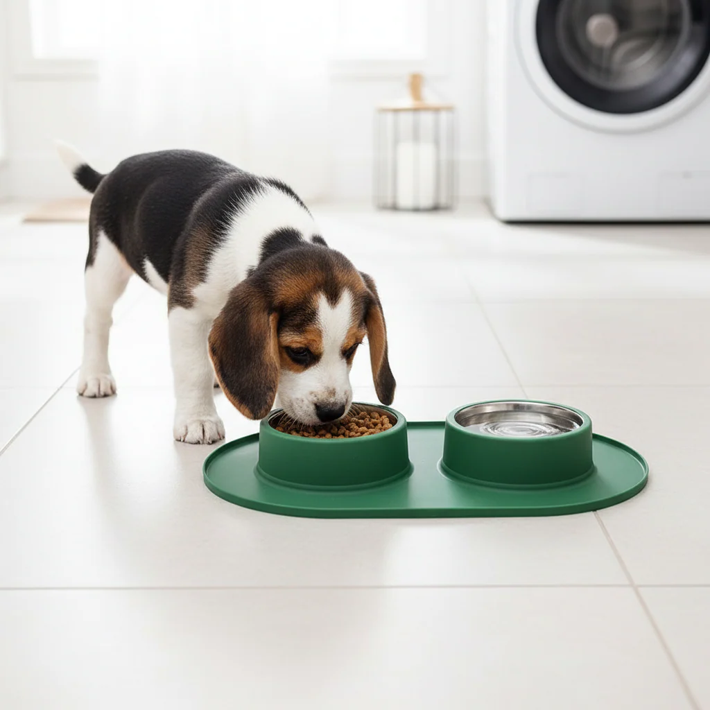 Pet Anti-skid Anti-splash Silicone Stainless Steel Bowl For Pet - Image 4