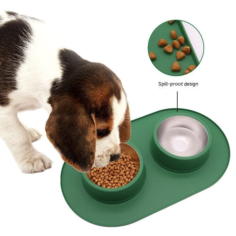 Pet Anti-skid Anti-splash Silicone Stainless Steel Bowl For Pet - Image 5