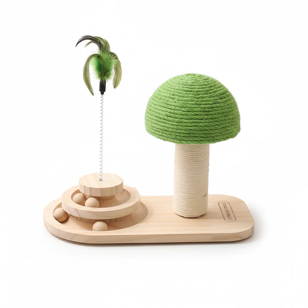 Pet Cat Tree Toys Cat Scratch Post Pet Furniture Scratching Post Cats Claw Scratcher Double Sisal Balls Cat Accessories