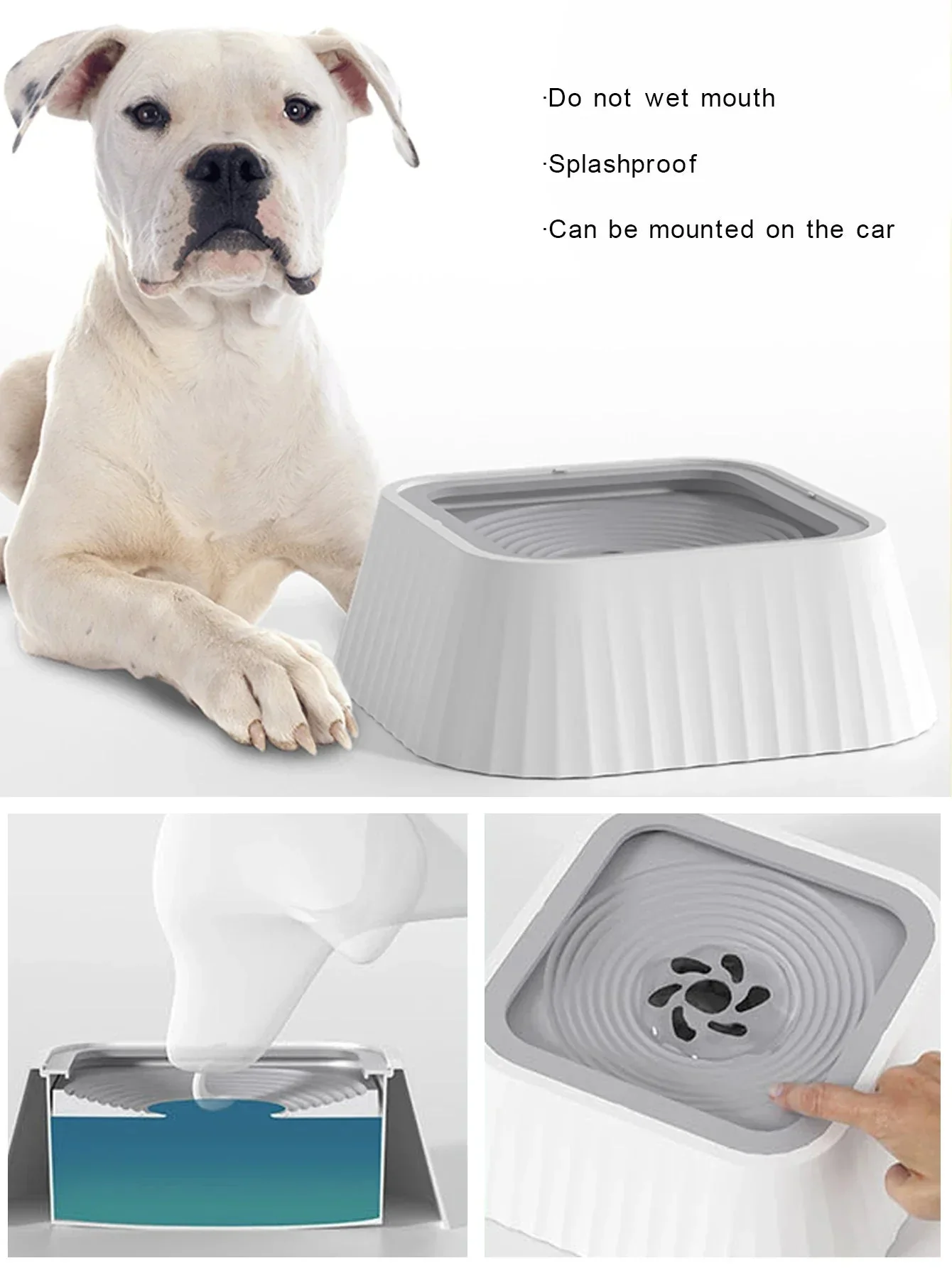 Pet Water Fountain with Floating Plates No Spill Dog Water Bowl Clean Drinking Slow Feeder Anti-splash Pet for Dogs for Pet - Image 5