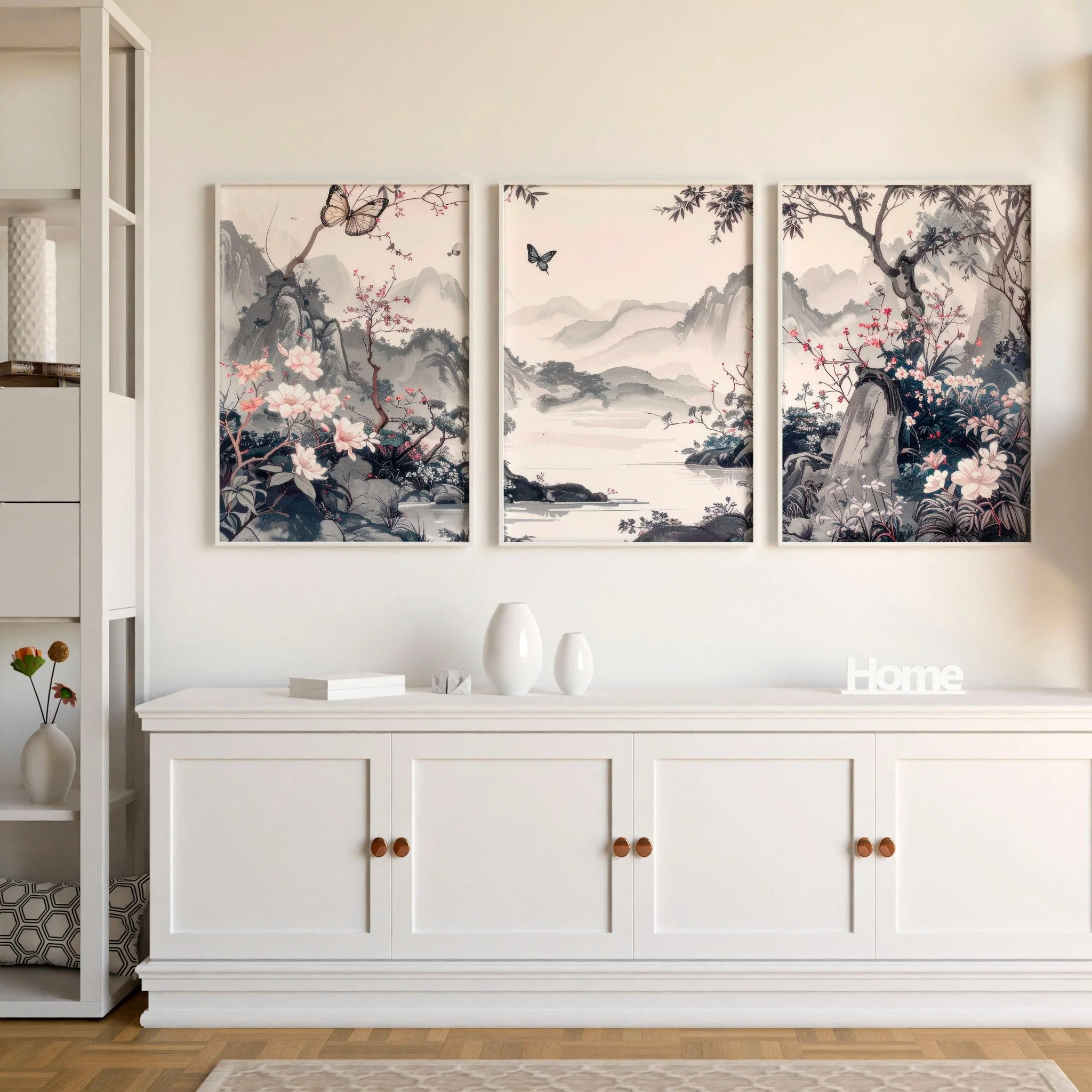 Picture Walls Living Room | Set of 3 Chinoiserie Wall art Prints - Image 6
