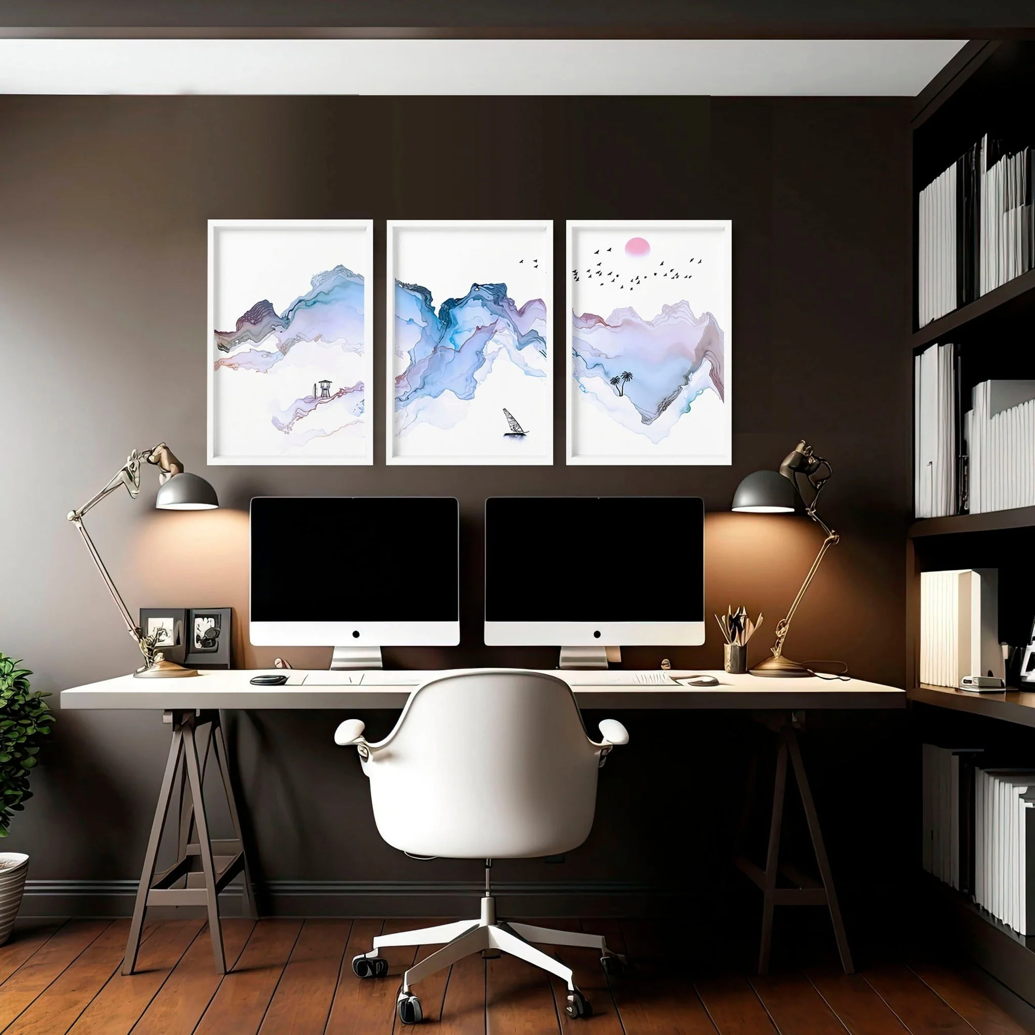 Pictures for a home office | set of 3 Coastal wall art prints - Image 2
