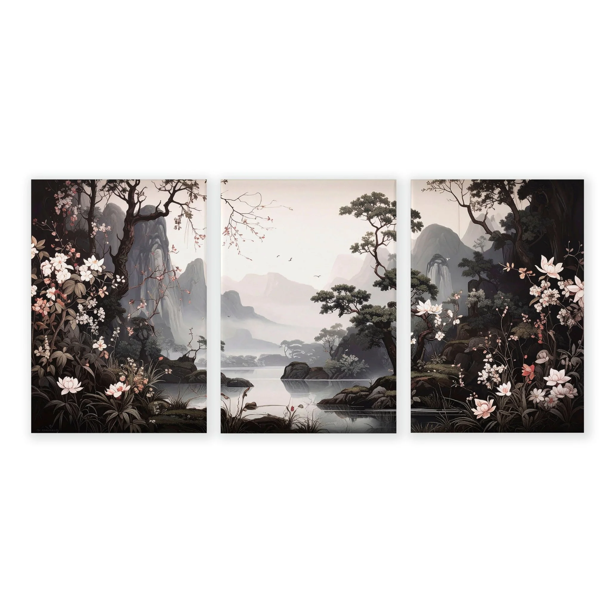 Pictures For Living Room Wall | Set of 3 Chinoiserie Wall art Prints - Image 20