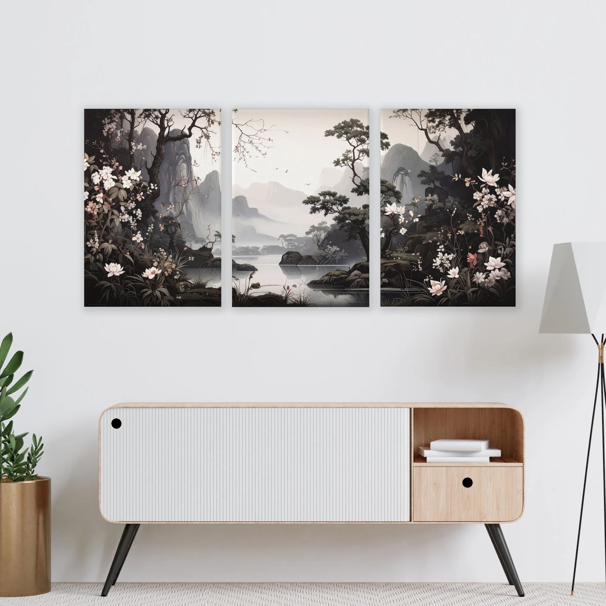 Pictures For Living Room Wall | Set of 3 Chinoiserie Wall art Prints - Image 7
