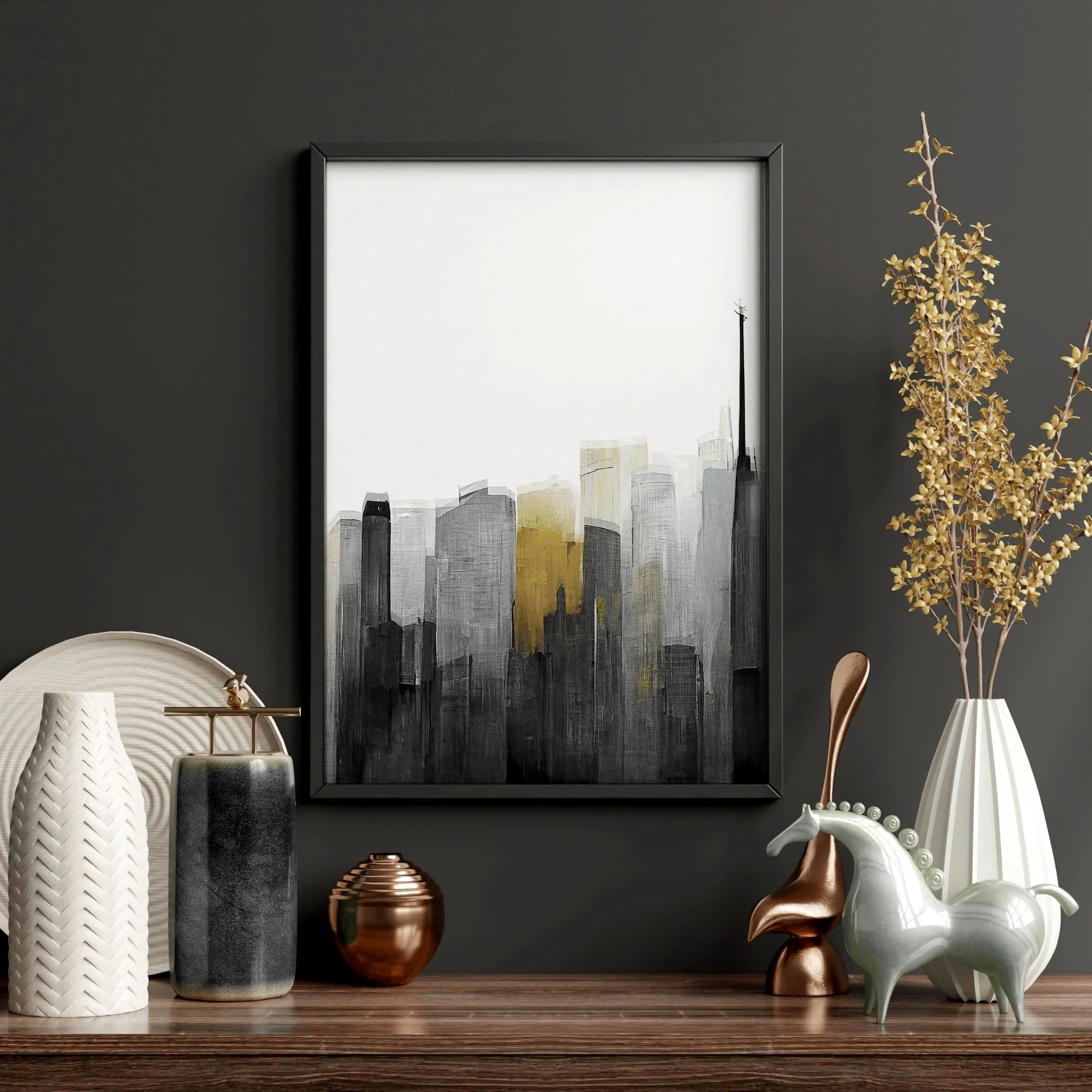 Pictures Framed For Wall | Set of 3 Urban Skyscrapers Wall art Prints - Image 12