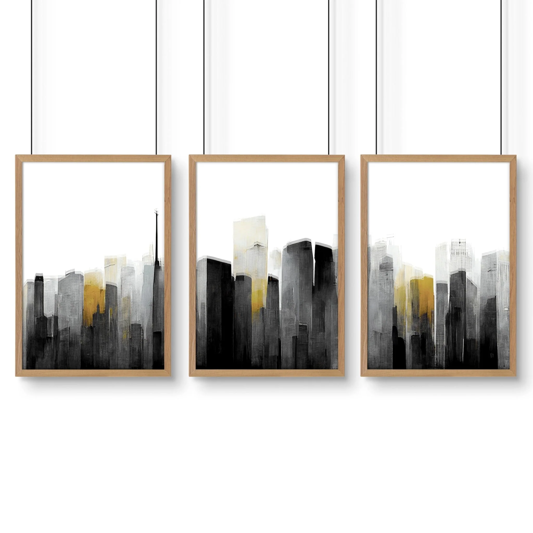 Pictures Framed For Wall | Set of 3 Urban Skyscrapers Wall art Prints - Image 16
