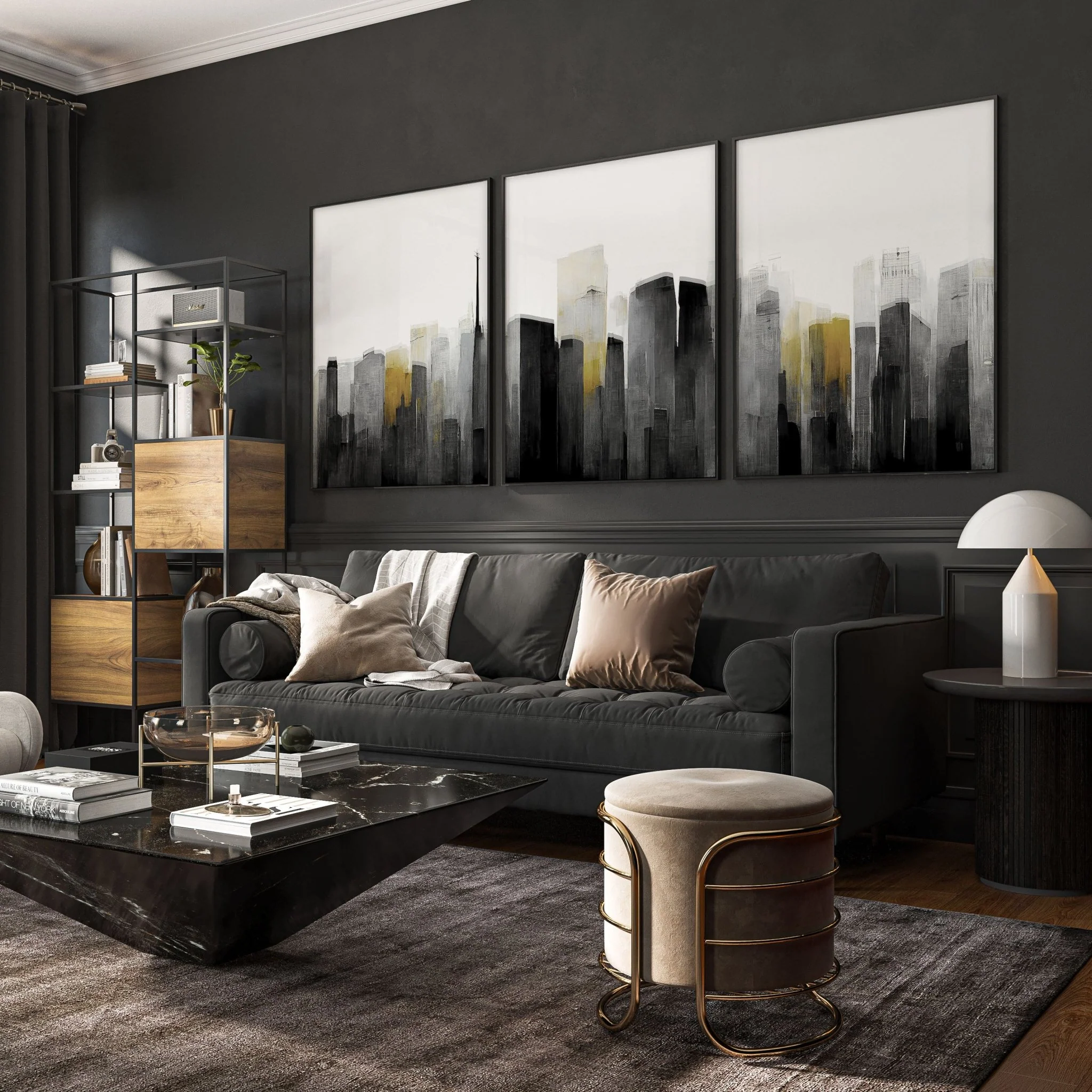 Pictures Framed For Wall | Set of 3 Urban Skyscrapers Wall art Prints - Image 2