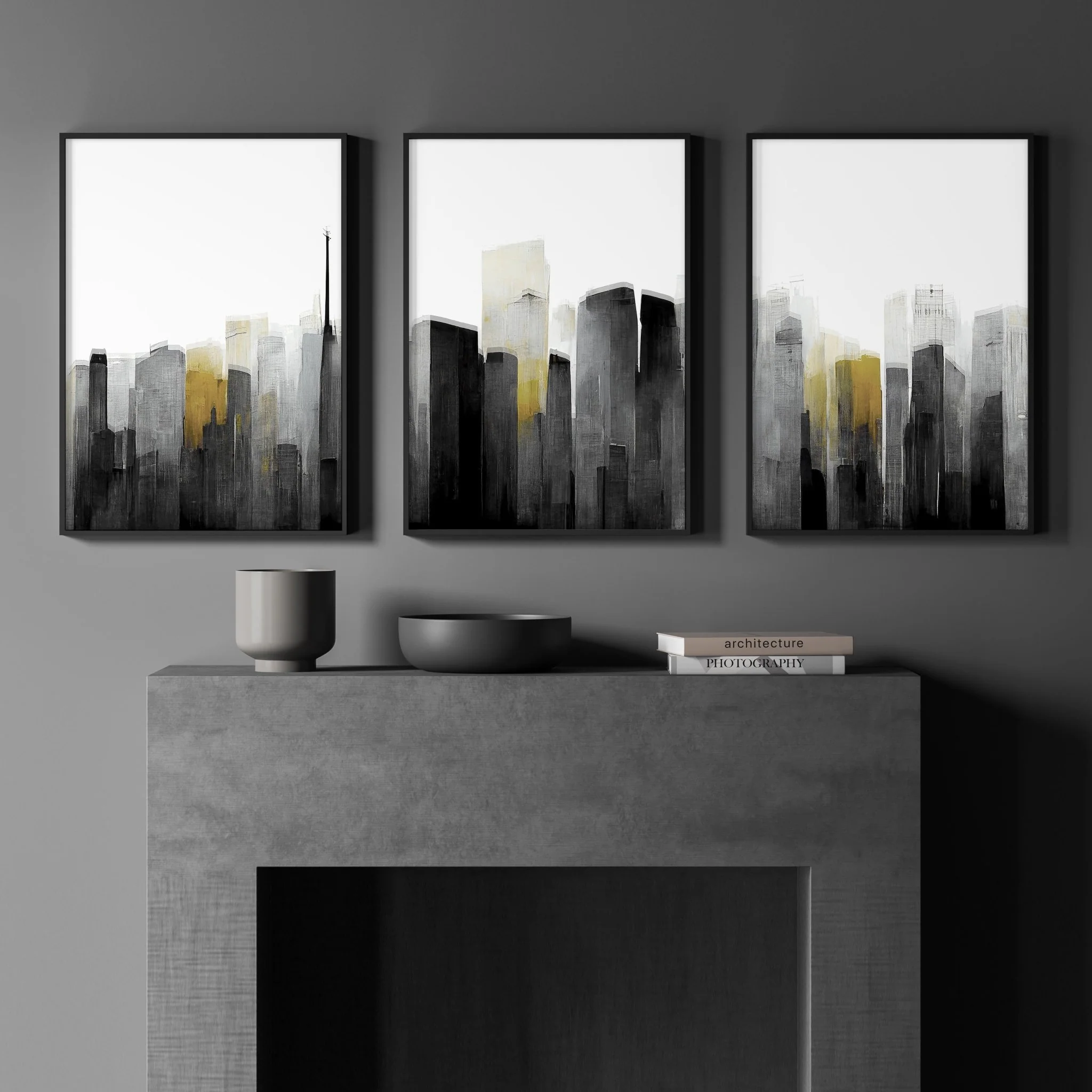Pictures Framed For Wall | Set of 3 Urban Skyscrapers Wall art Prints - Image 8