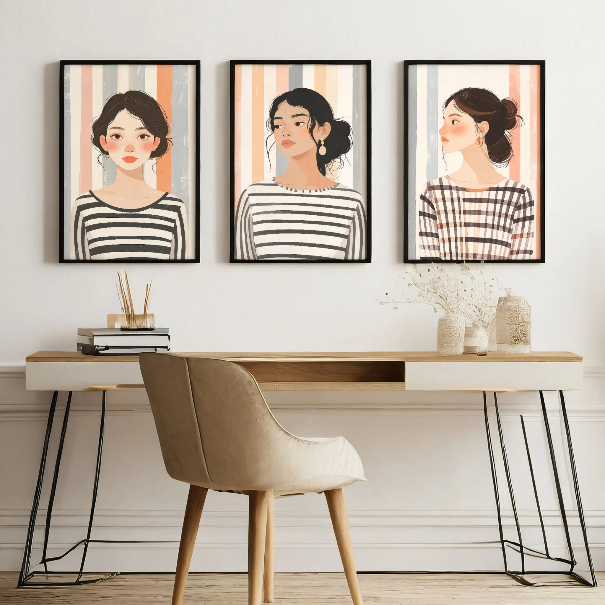 Pictures On Walls Gallery | Set of 3 Boho Women Wall art Prints