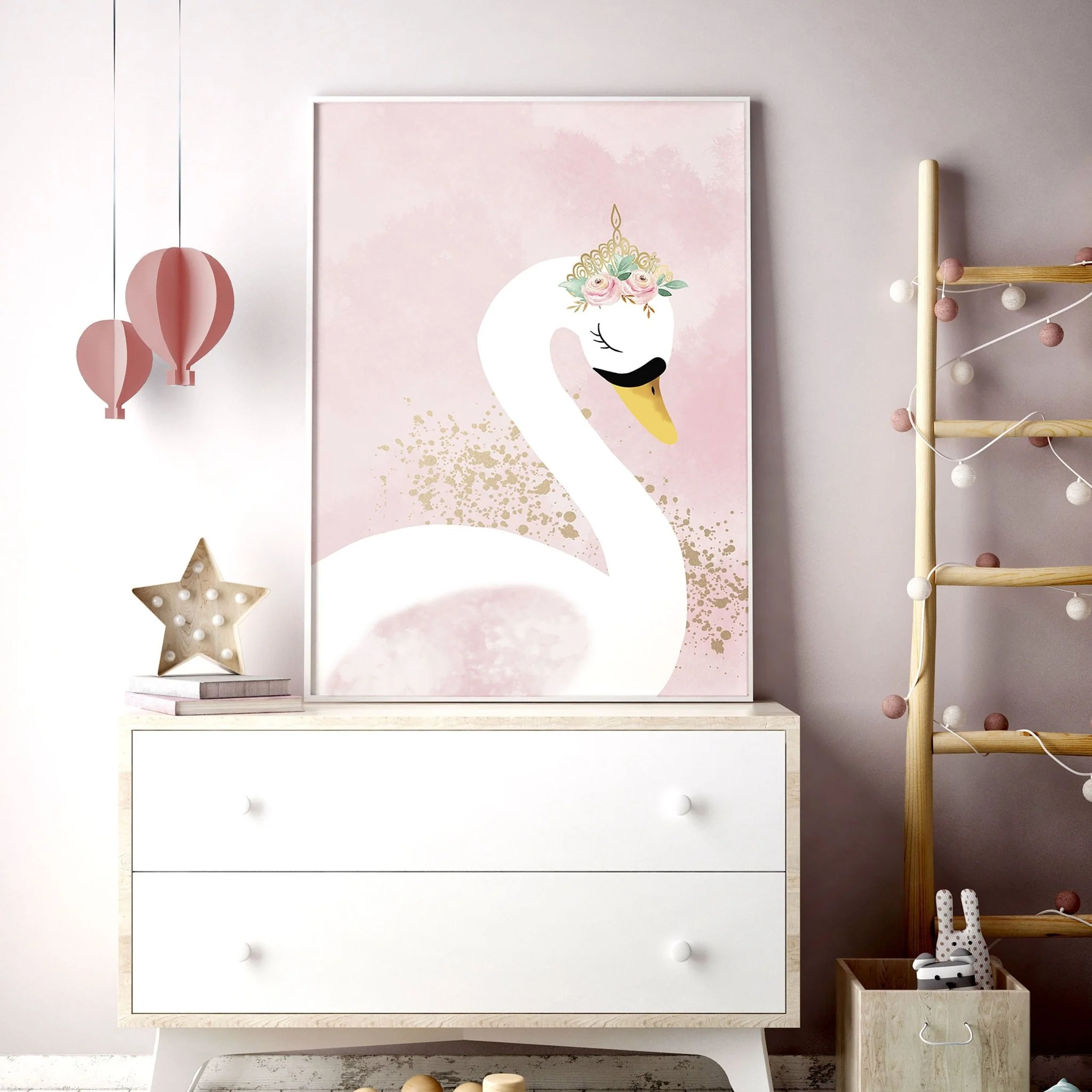 Swan Nursery wall decor | set of 3 wall art prints - Image 8