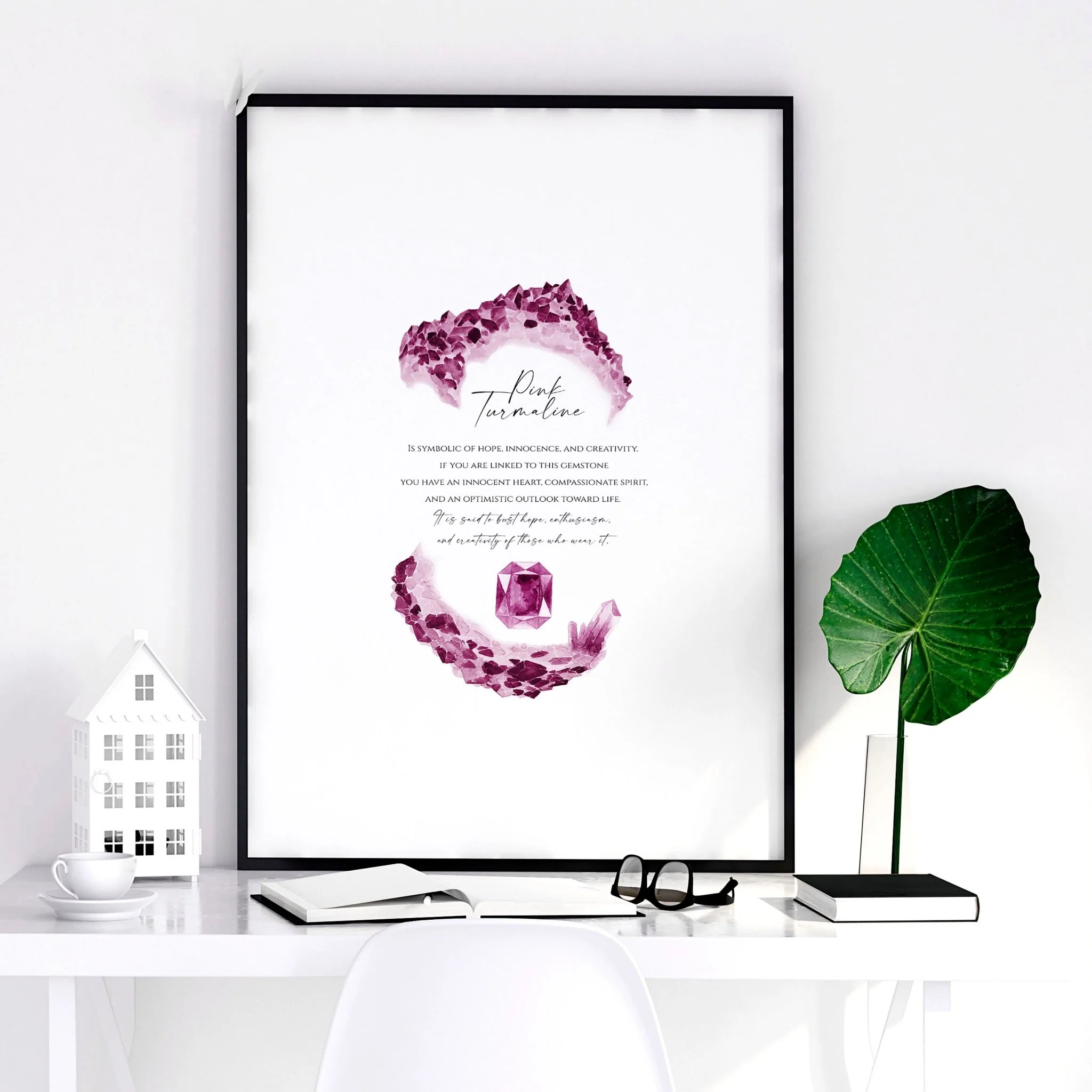 Pink Tourmaline birthstone | wall art print - Image 3