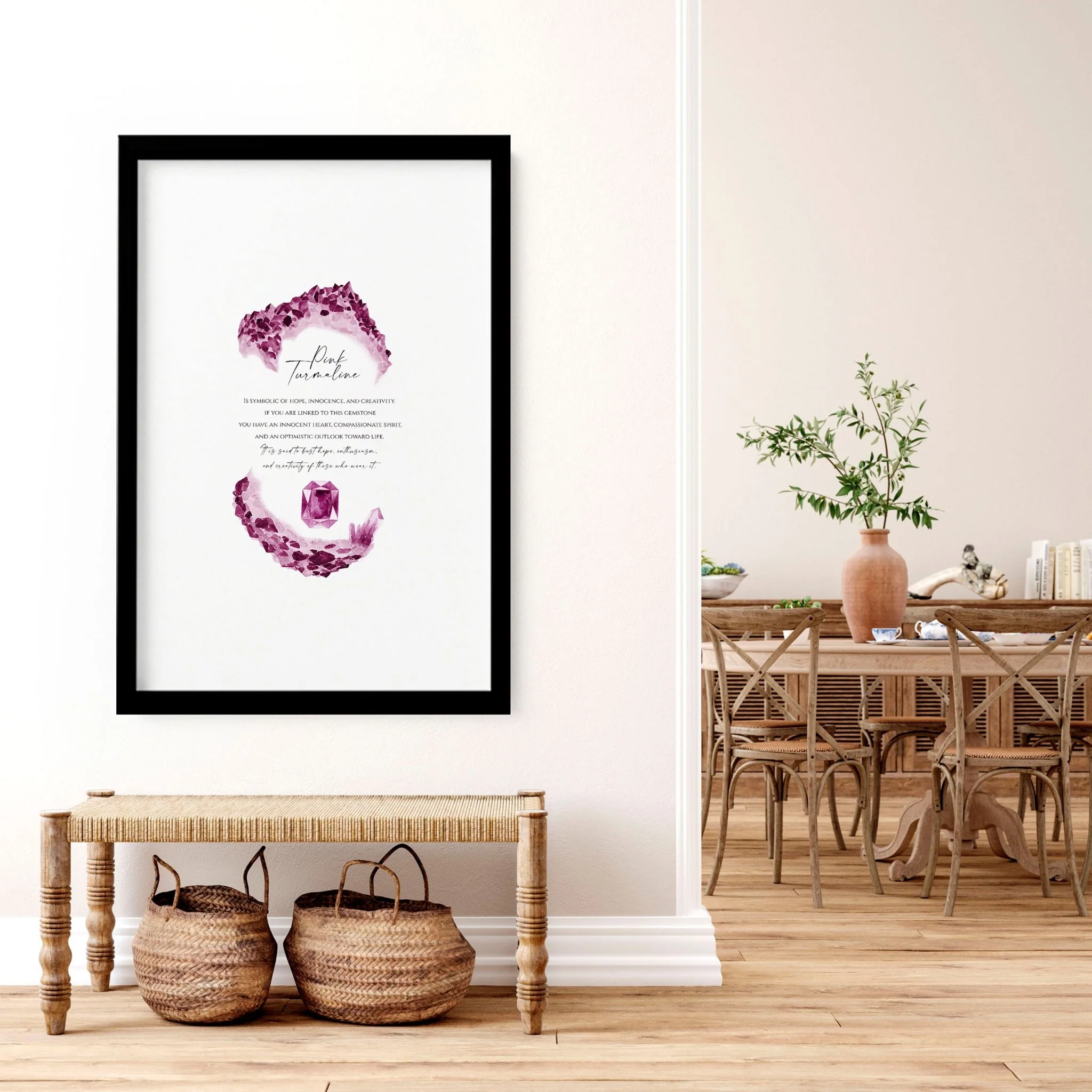 Pink Tourmaline birthstone | wall art print - Image 6