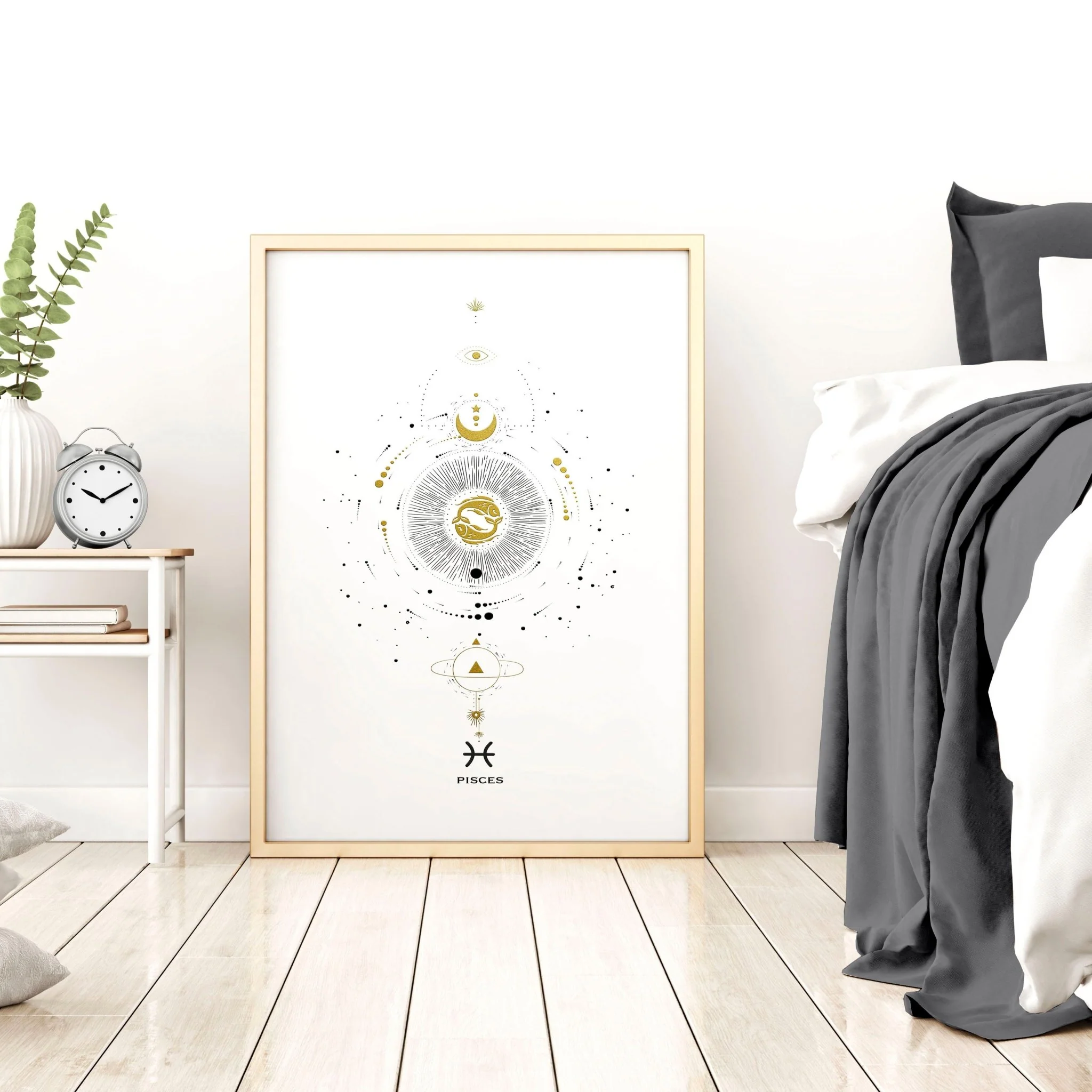 Pisces zodiac sign wall art print - Image 2