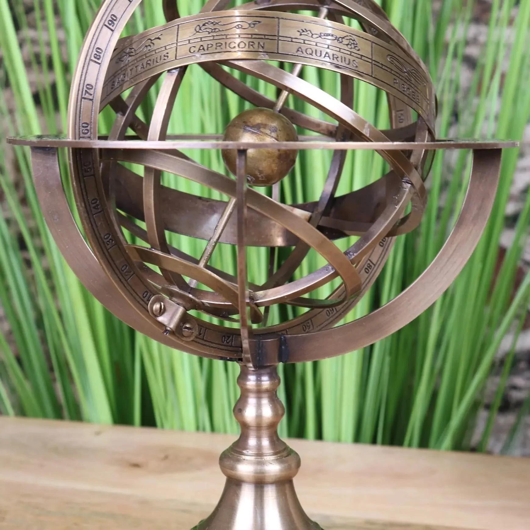 Ponnur Large Brass Armillary Sphere Ornament 30cm - Image 2