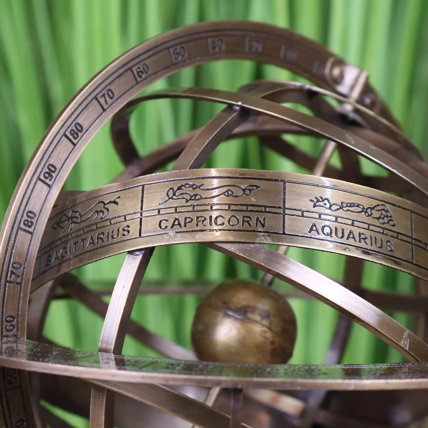 Ponnur Large Brass Armillary Sphere Ornament 30cm - Image 3
