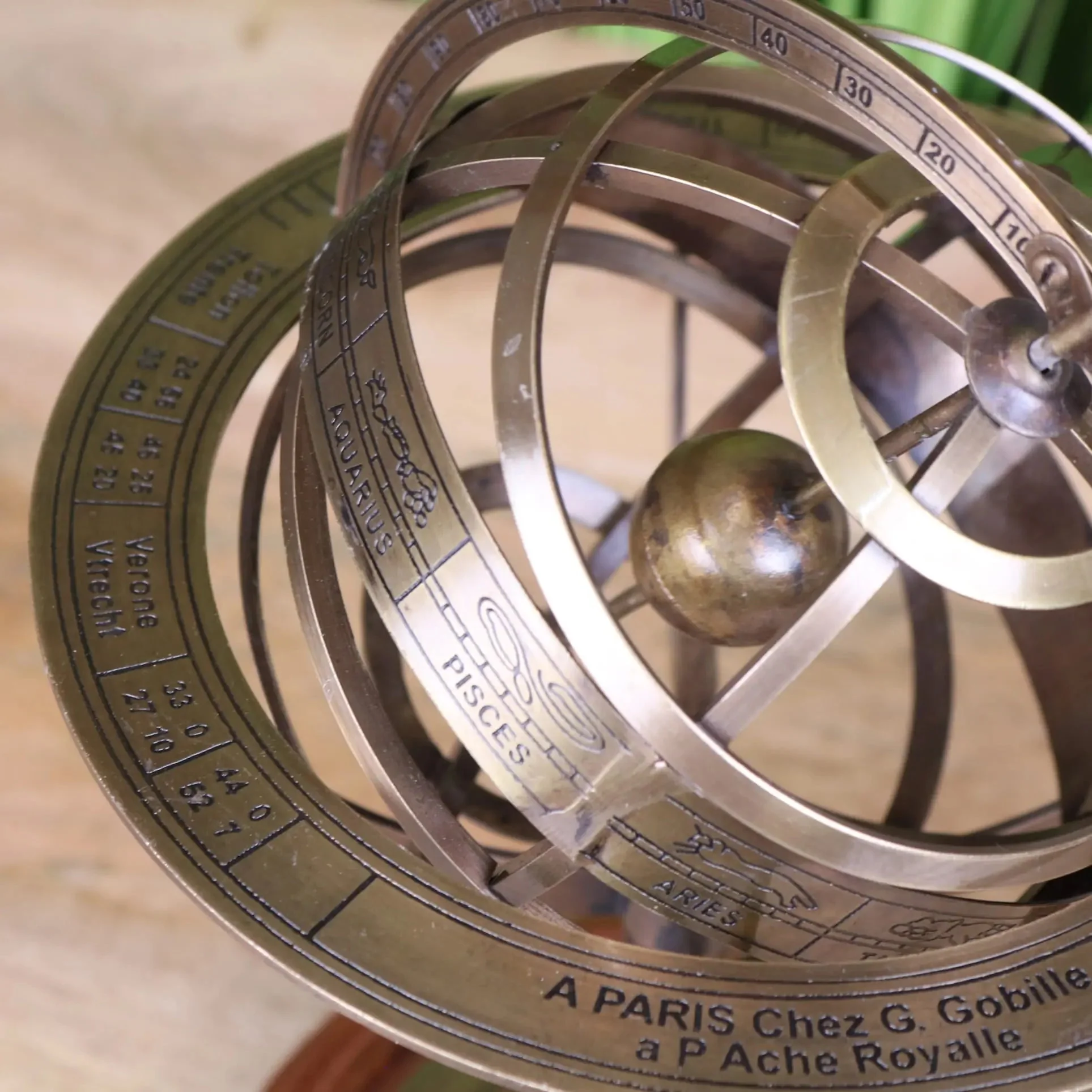 Ponnur Large Brass Armillary Sphere Ornament 30cm - Image 5