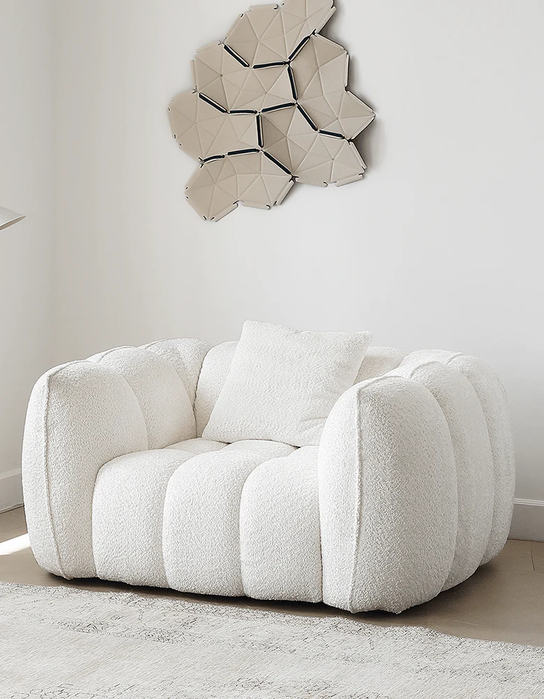 Pooky Pumpkin Single Armchair, White Boucle - Image 13