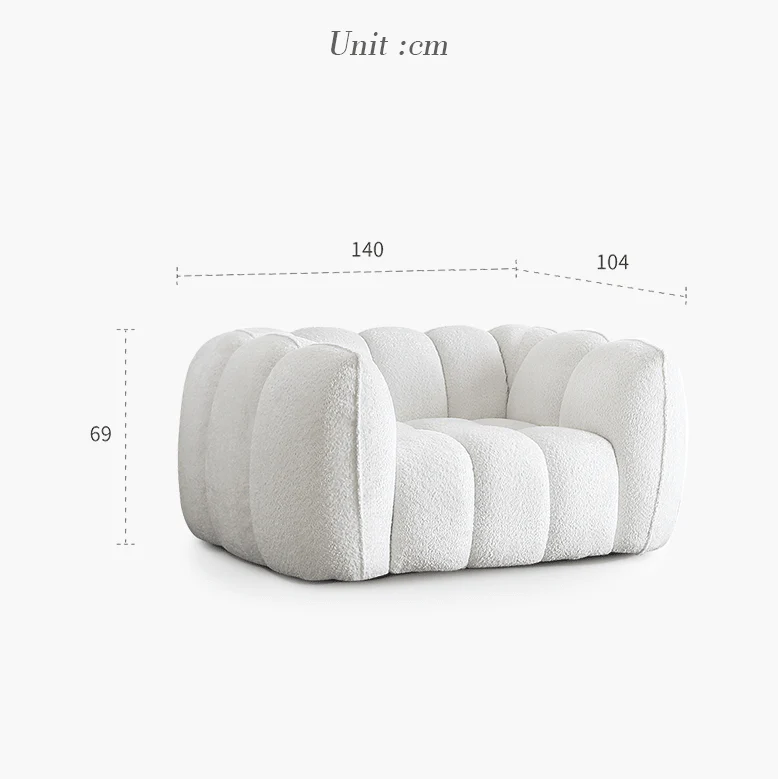 Pooky Pumpkin Single Armchair, White Boucle - Image 15