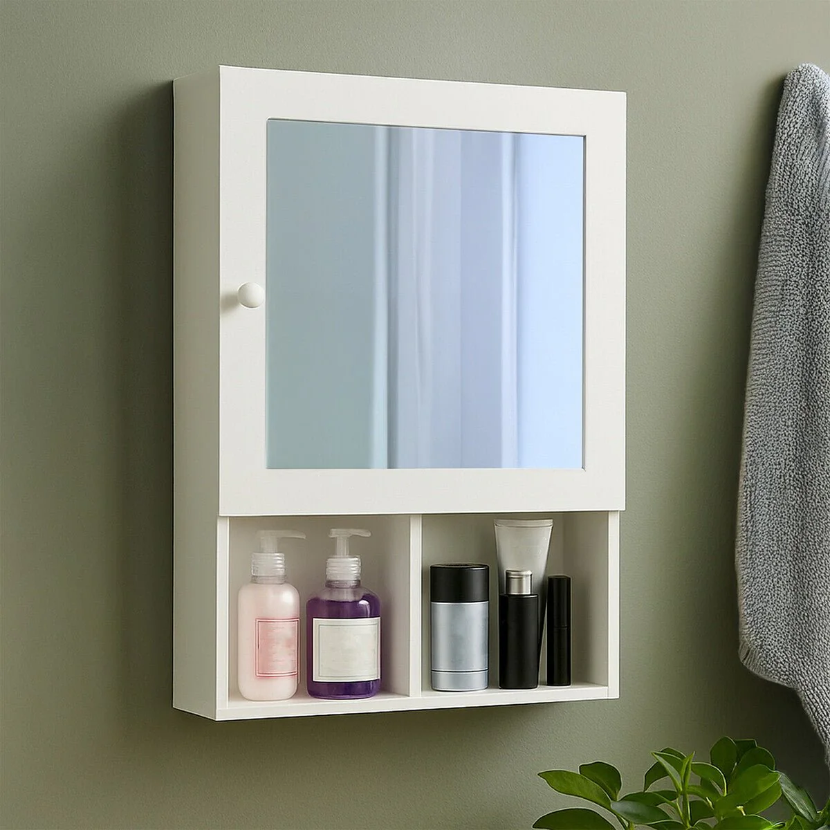 Port White Wood Mirrored Cabinet - Image 6