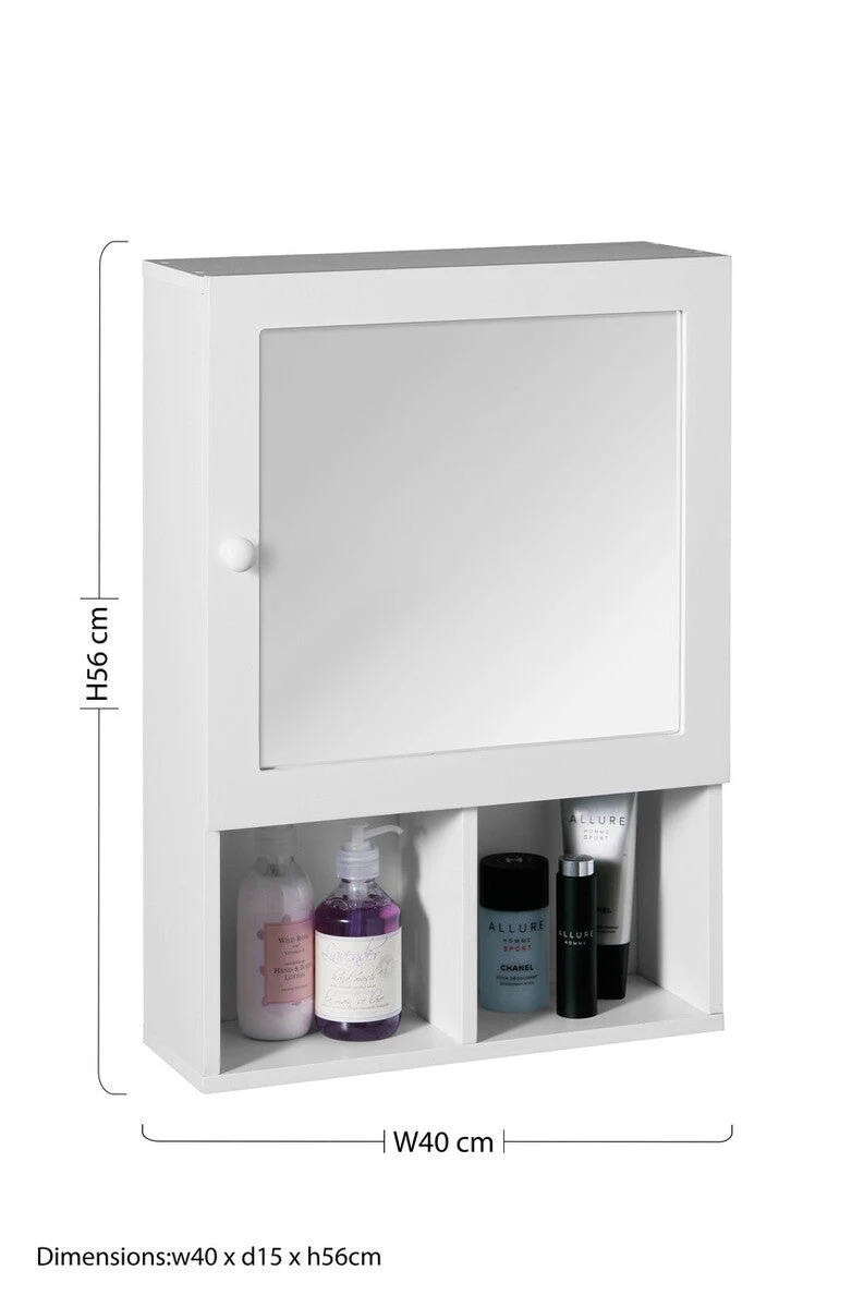 Port White Wood Mirrored Cabinet - Image 7