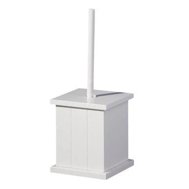 Portland White Wooden Toilet Brush Holder - Image 5